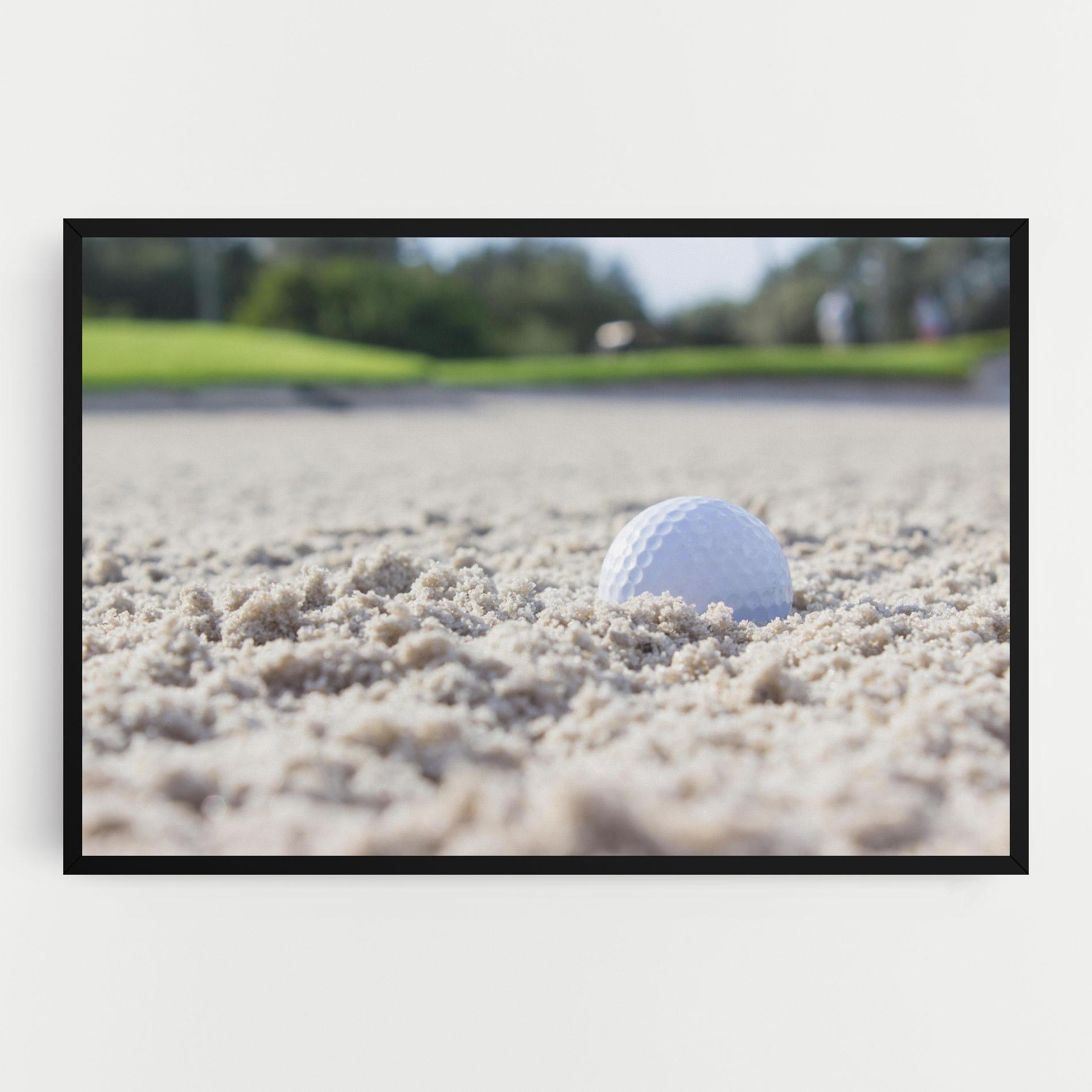 Leinwandbild Golf Ball In Sand mockup 0