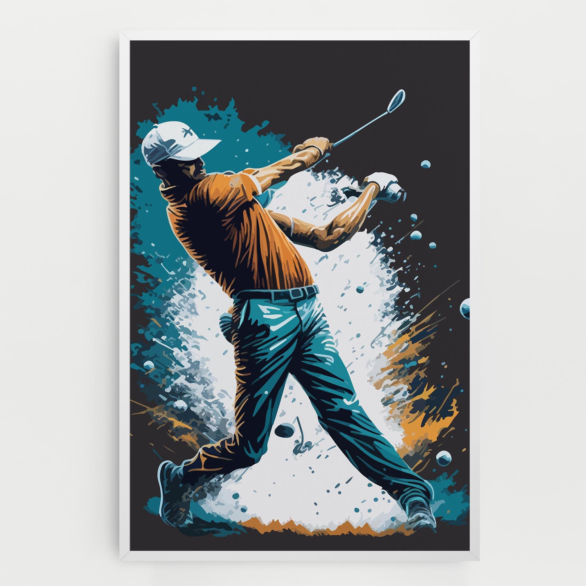 Leinwandbild Golf On Grey mockup 0