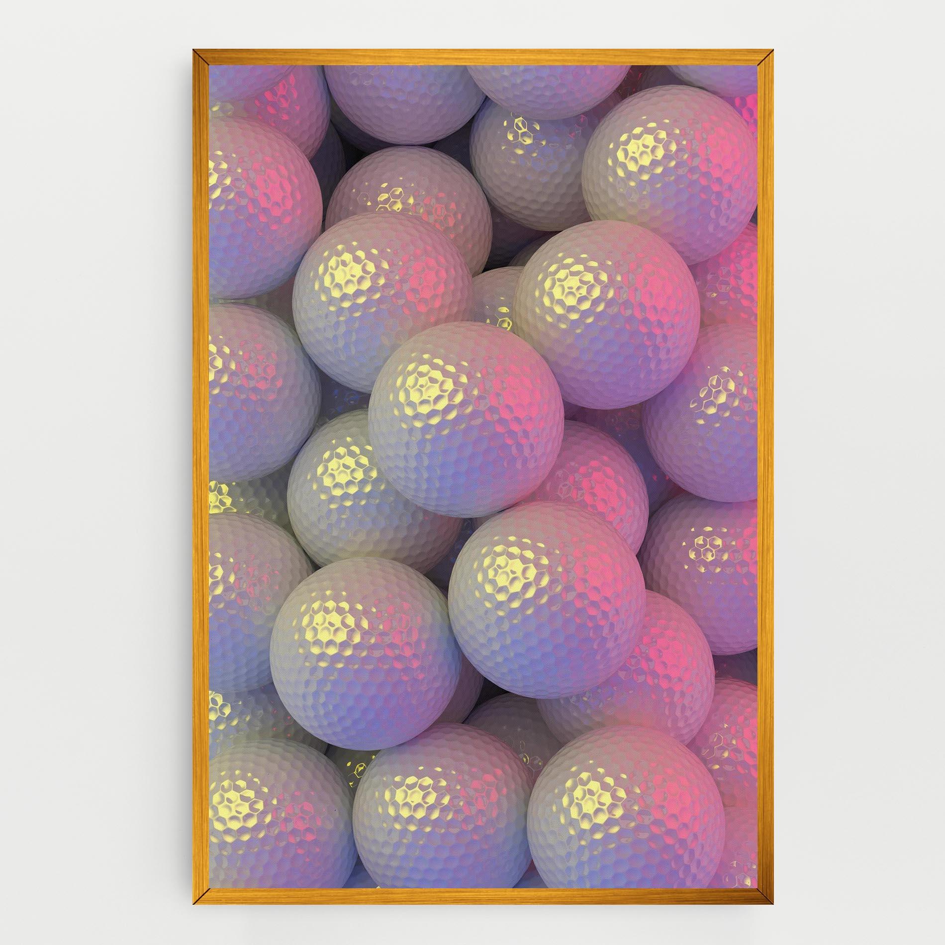 Leinwandbild Purple Light Golf Ball mockup 0