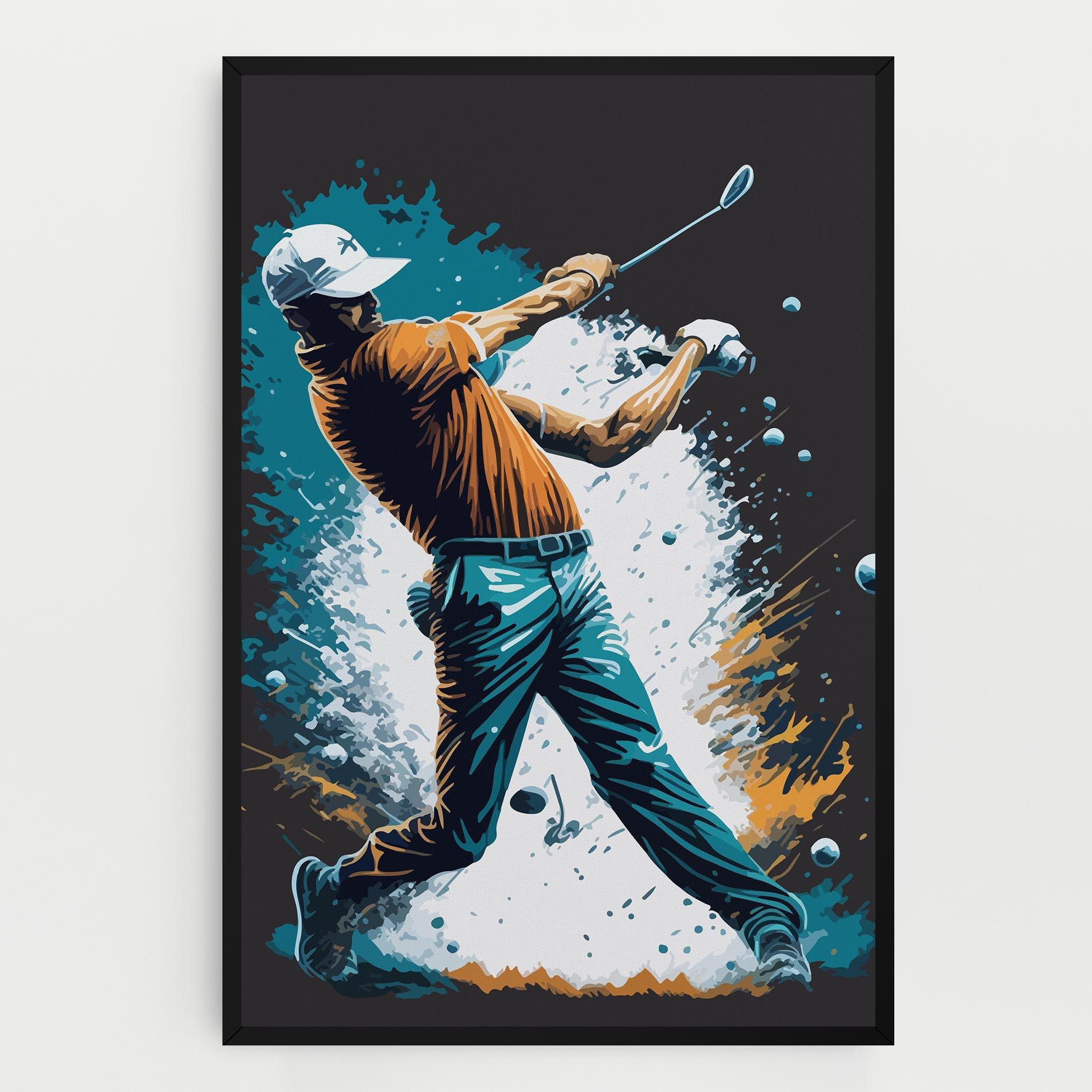 Leinwandbild Golf On Grey mockup 0