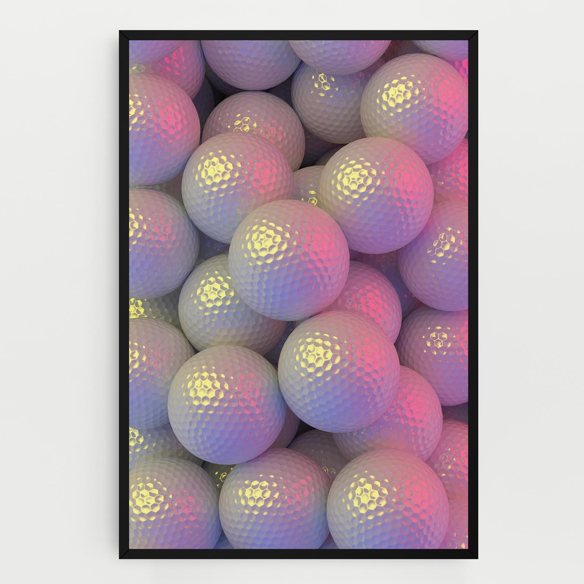 Leinwandbild Purple Light Golf Ball mockup 0