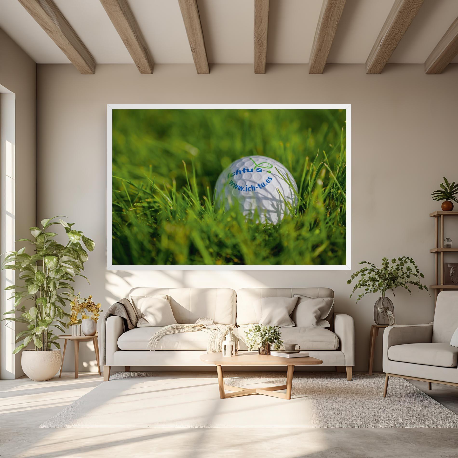 Leinwandbild Golf Ball In Grass mockup 6