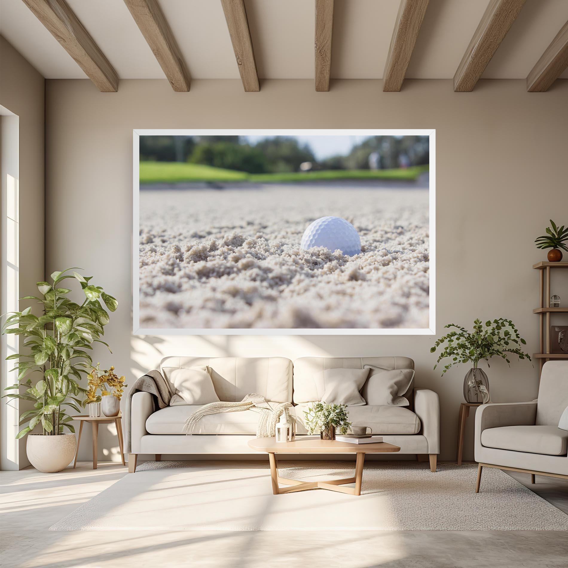 Leinwandbild Golf Ball In Sand mockup 6