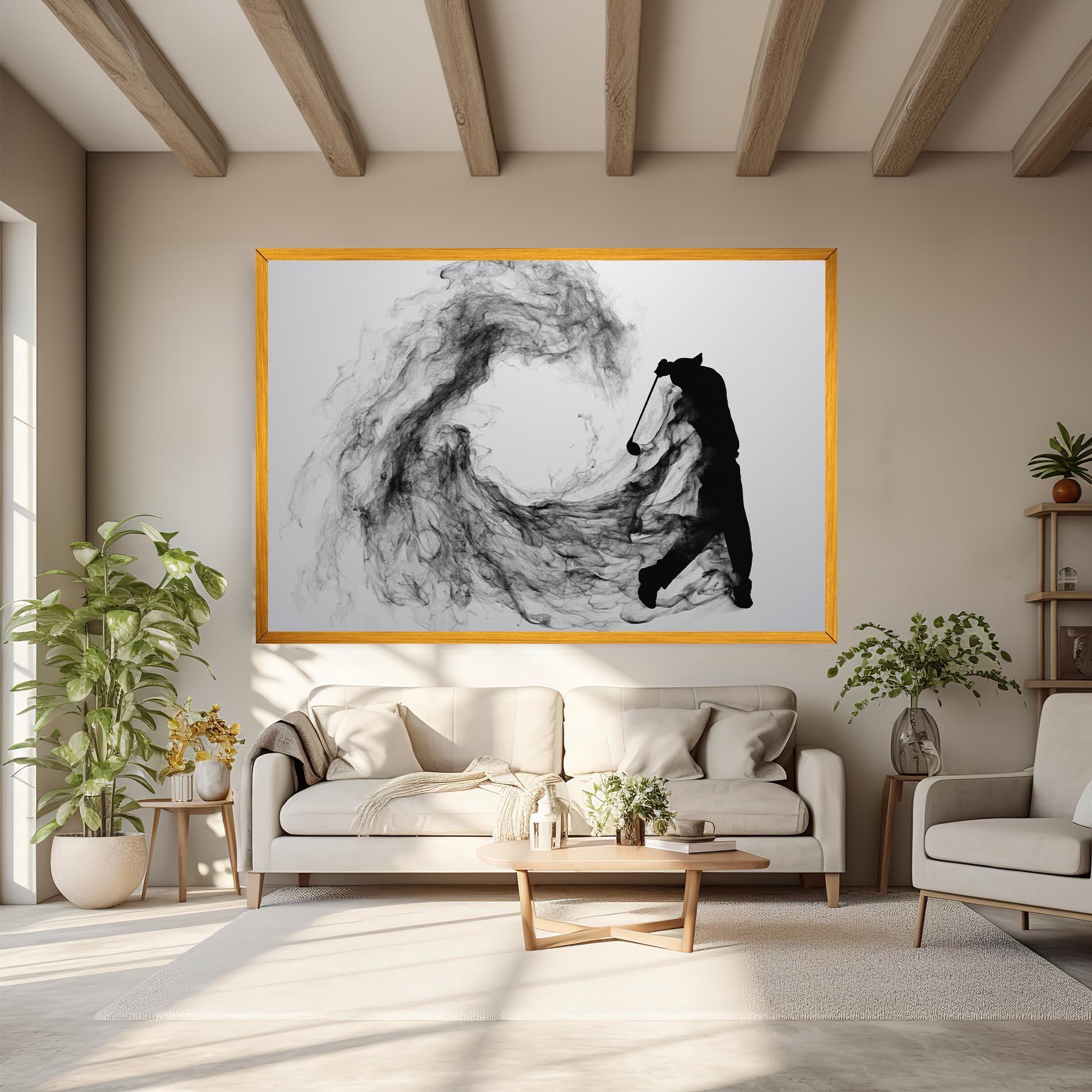 Leinwandbild Black Smoke Golf mockup 6