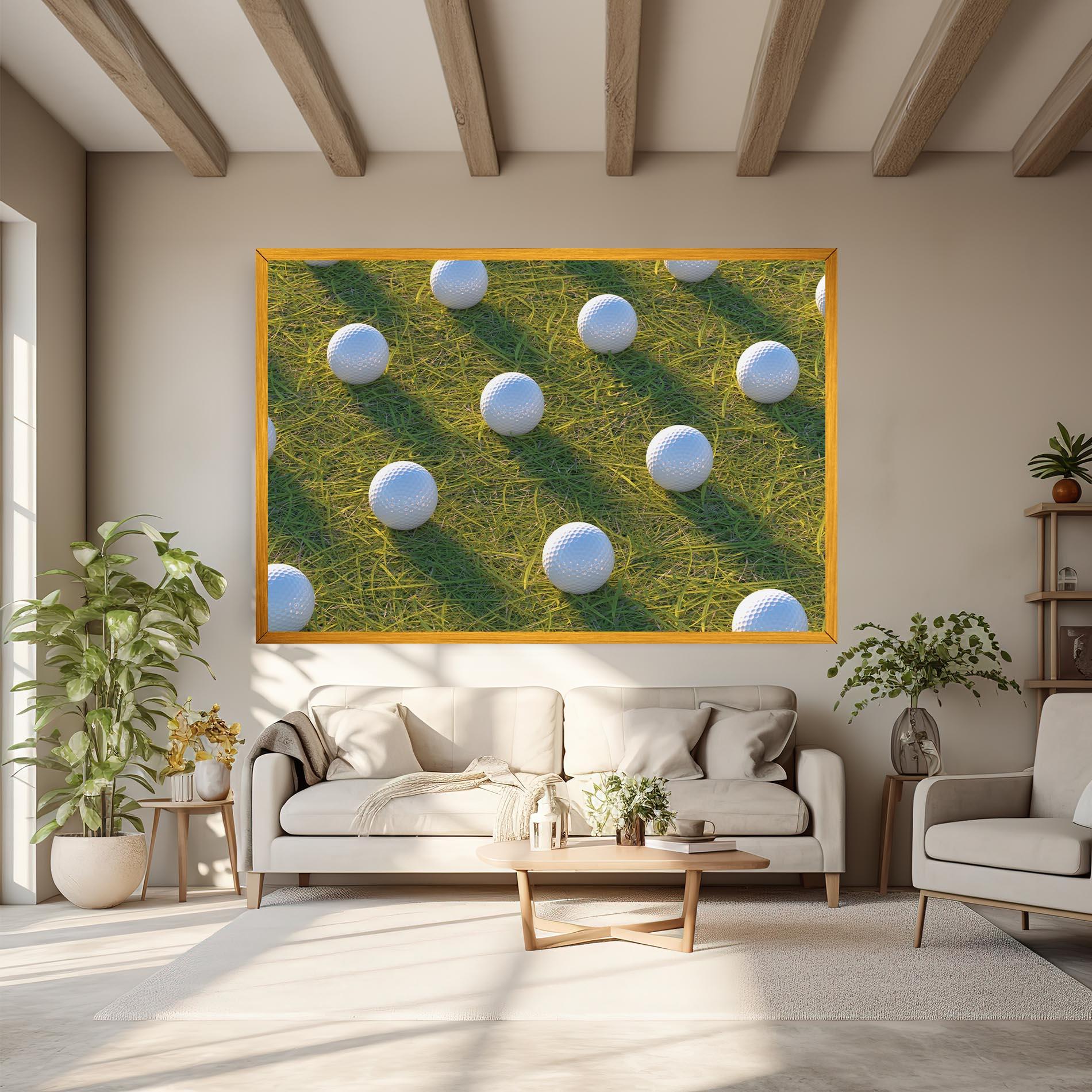 Leinwandbild Golf Ball On Grass mockup 6