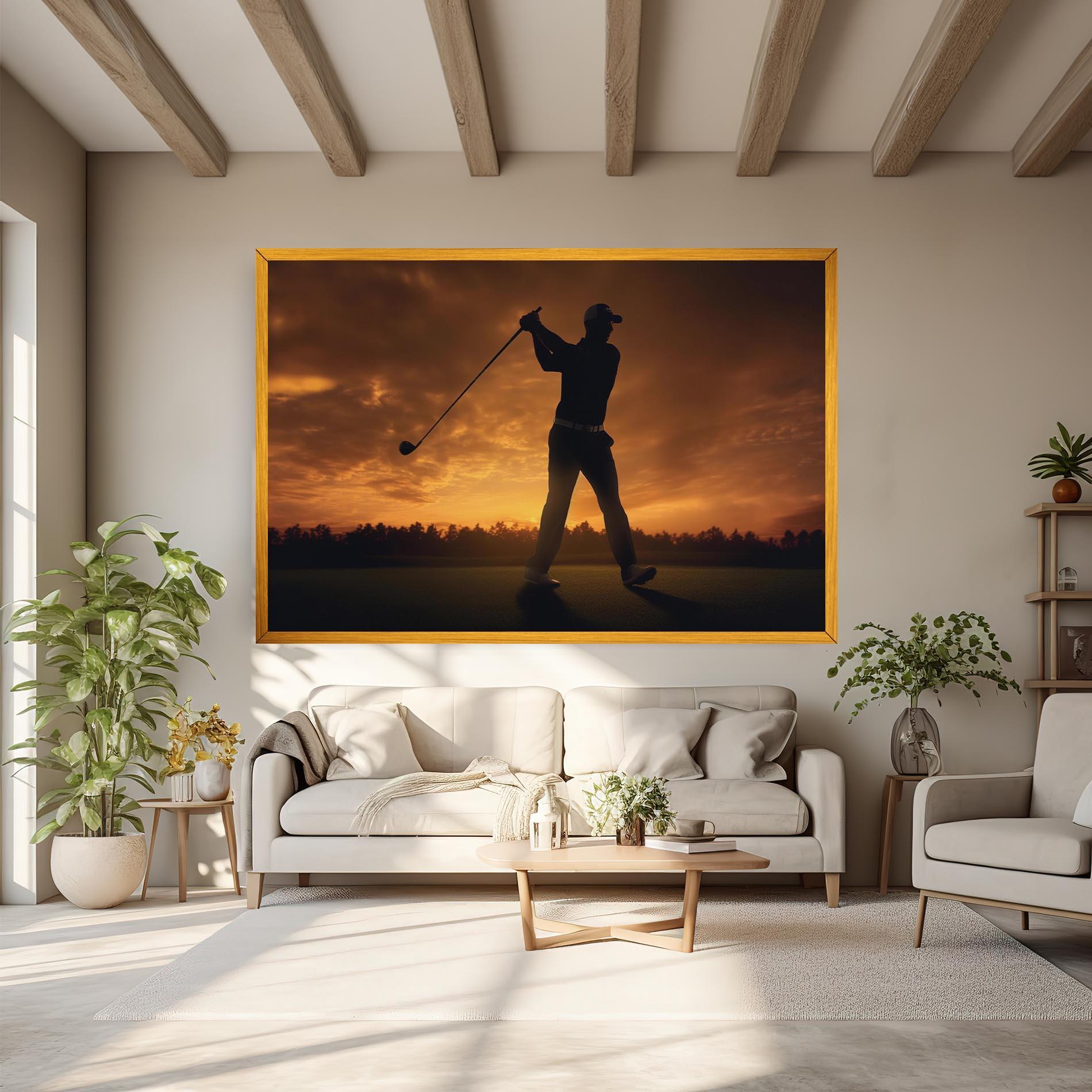 Leinwandbild Golf Course Sunset mockup 6
