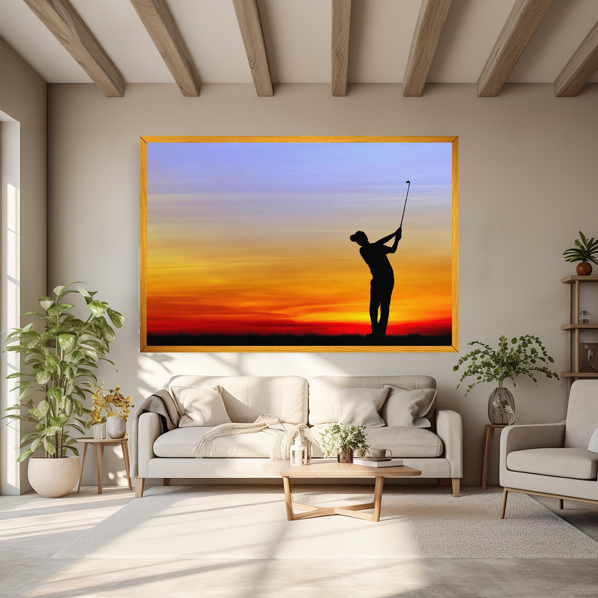 Leinwandbild Playing Golf Sunrise mockup 6