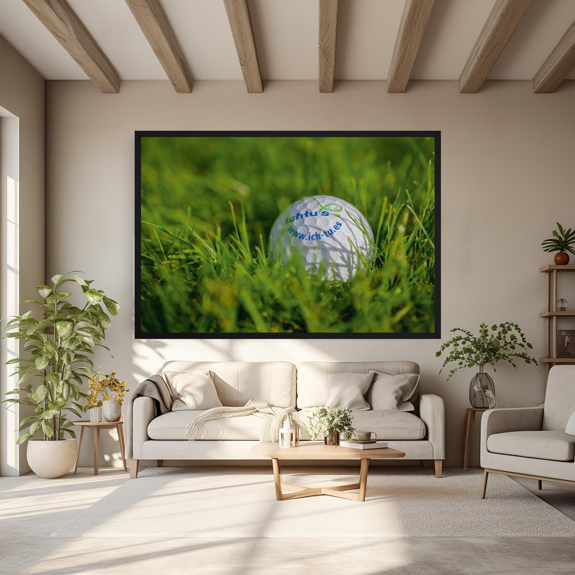 Leinwandbild Golf Ball In Grass mockup 6