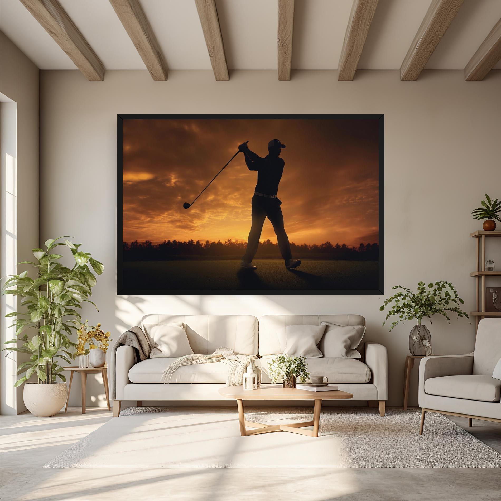 Leinwandbild Golf Course Sunset mockup 6