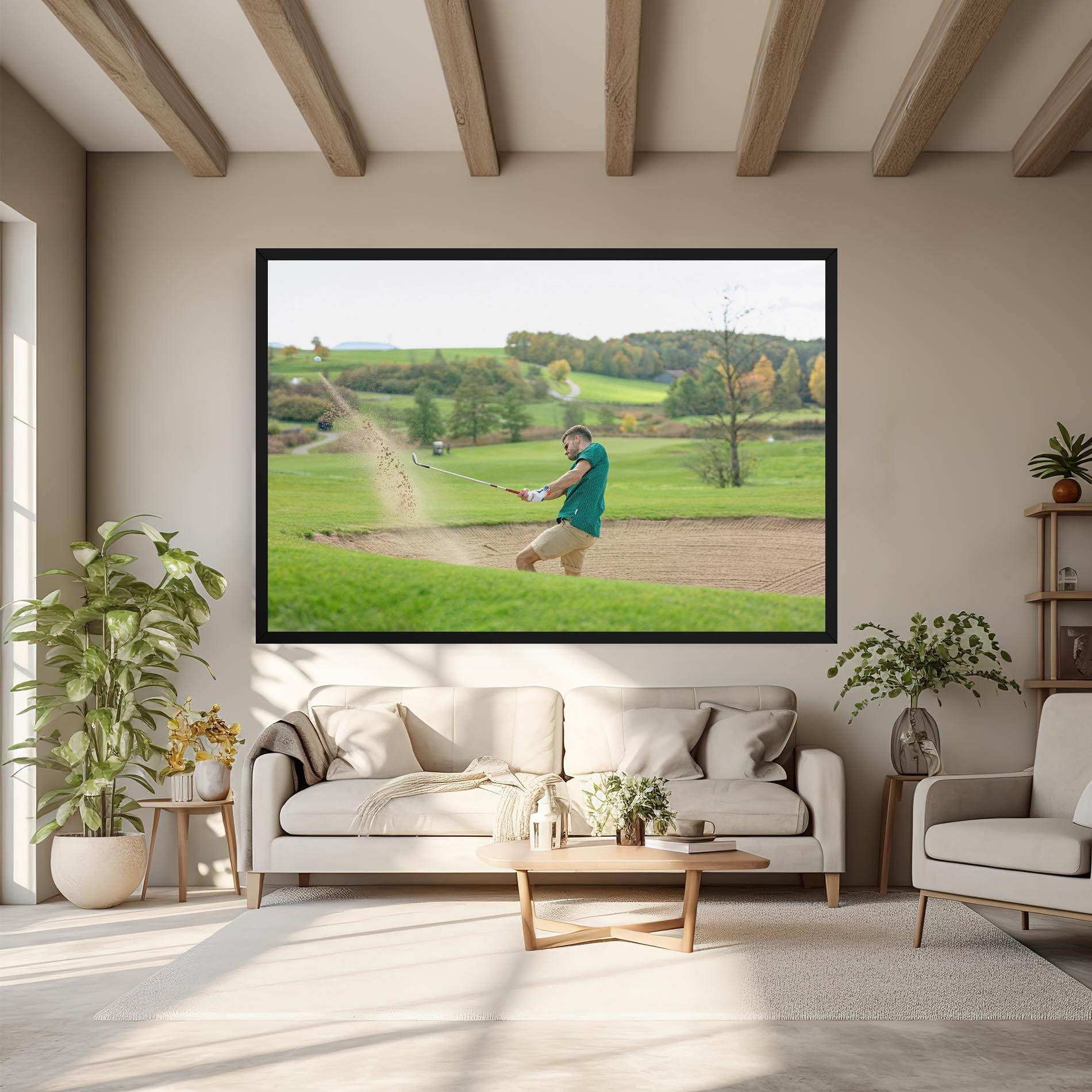 Leinwandbild Green Tshirt Golf Player mockup 6