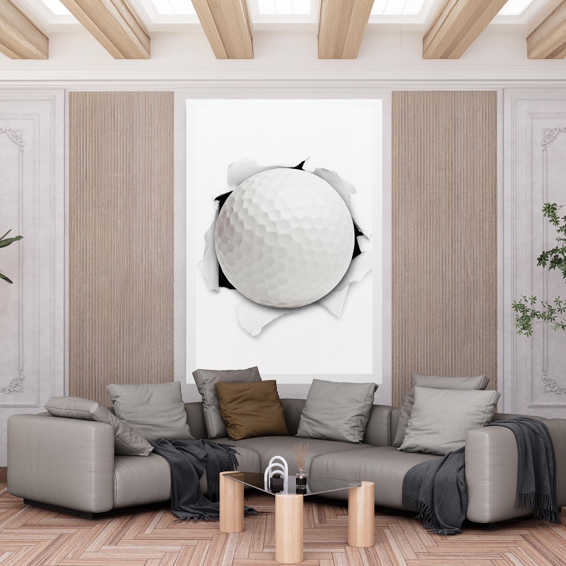 Leinwandbild Golf Ball Bursting Hole mockup 6