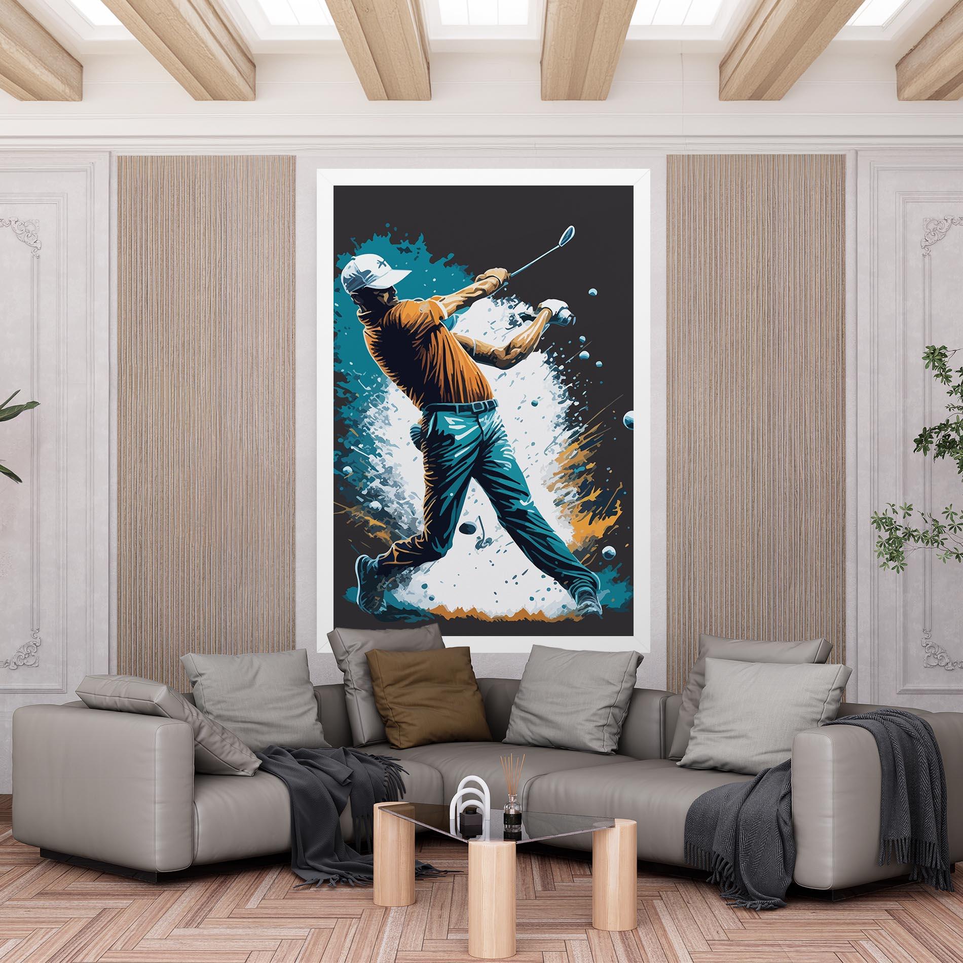 Leinwandbild Golf On Grey mockup 6