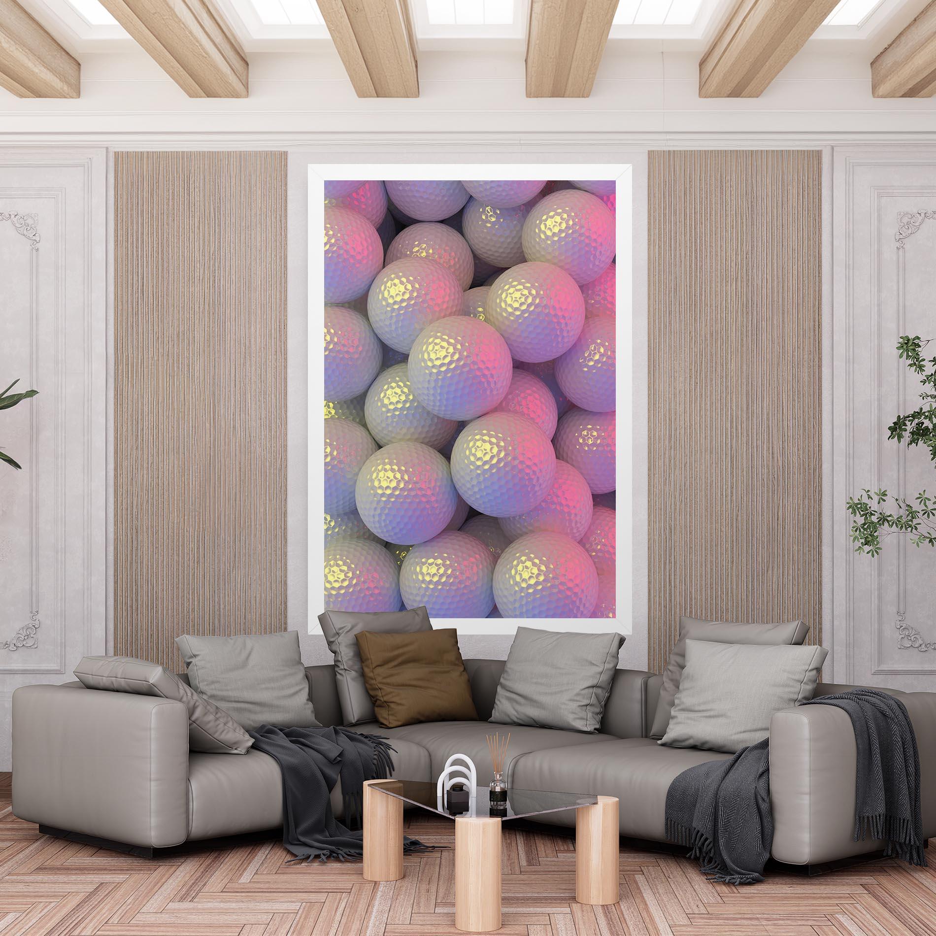 Leinwandbild Purple Light Golf Ball mockup 6