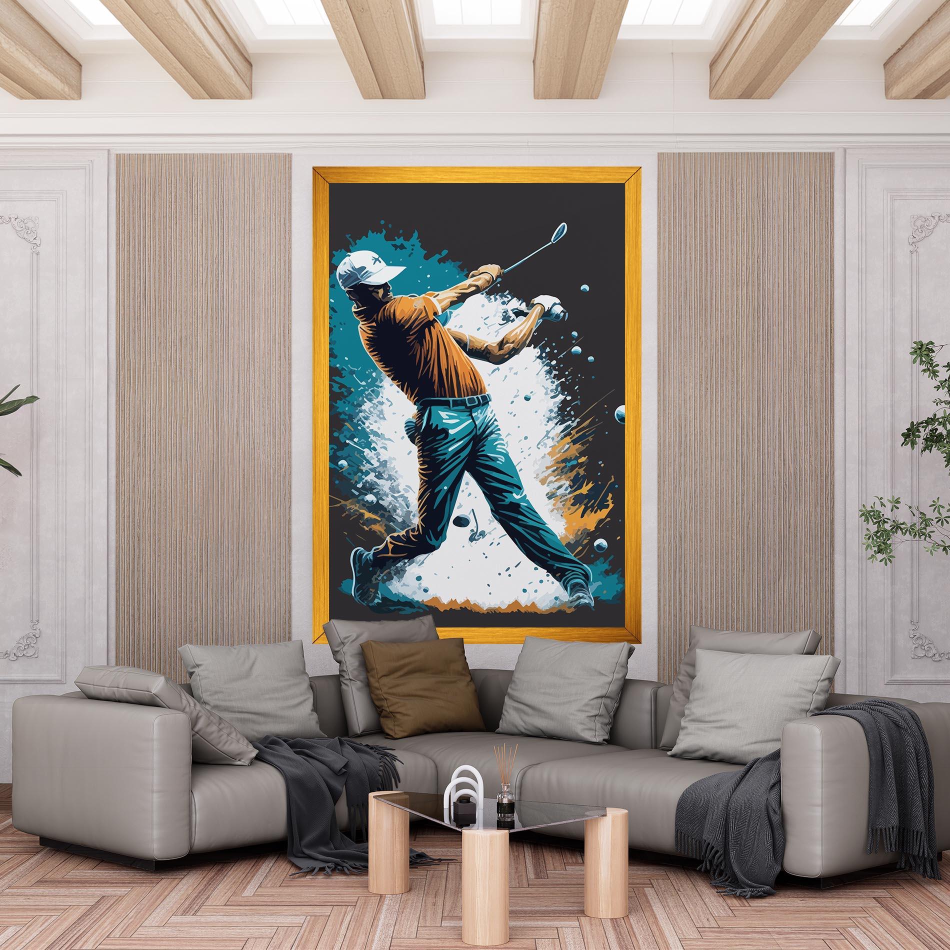 Leinwandbild Golf On Grey mockup 6