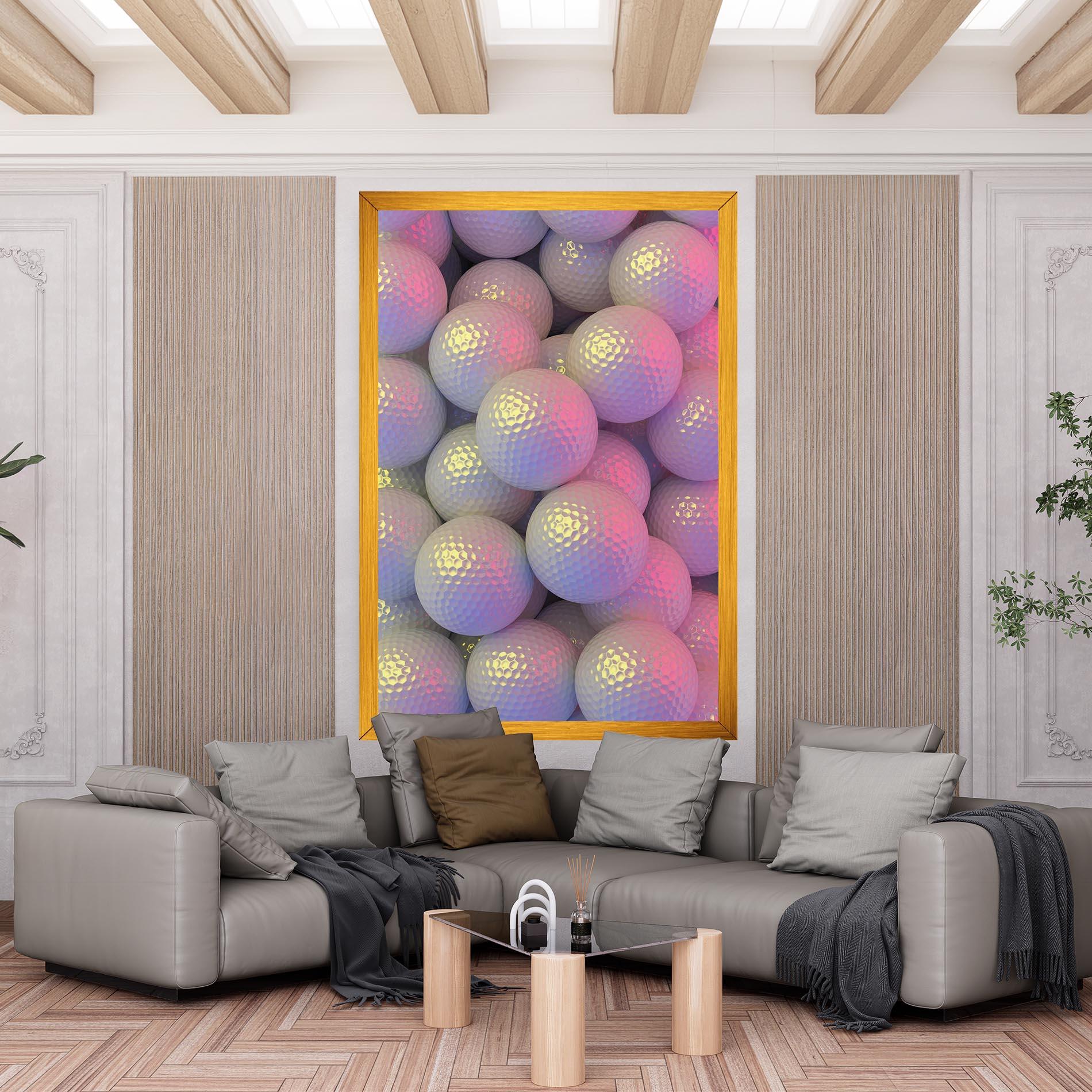 Leinwandbild Purple Light Golf Ball mockup 6