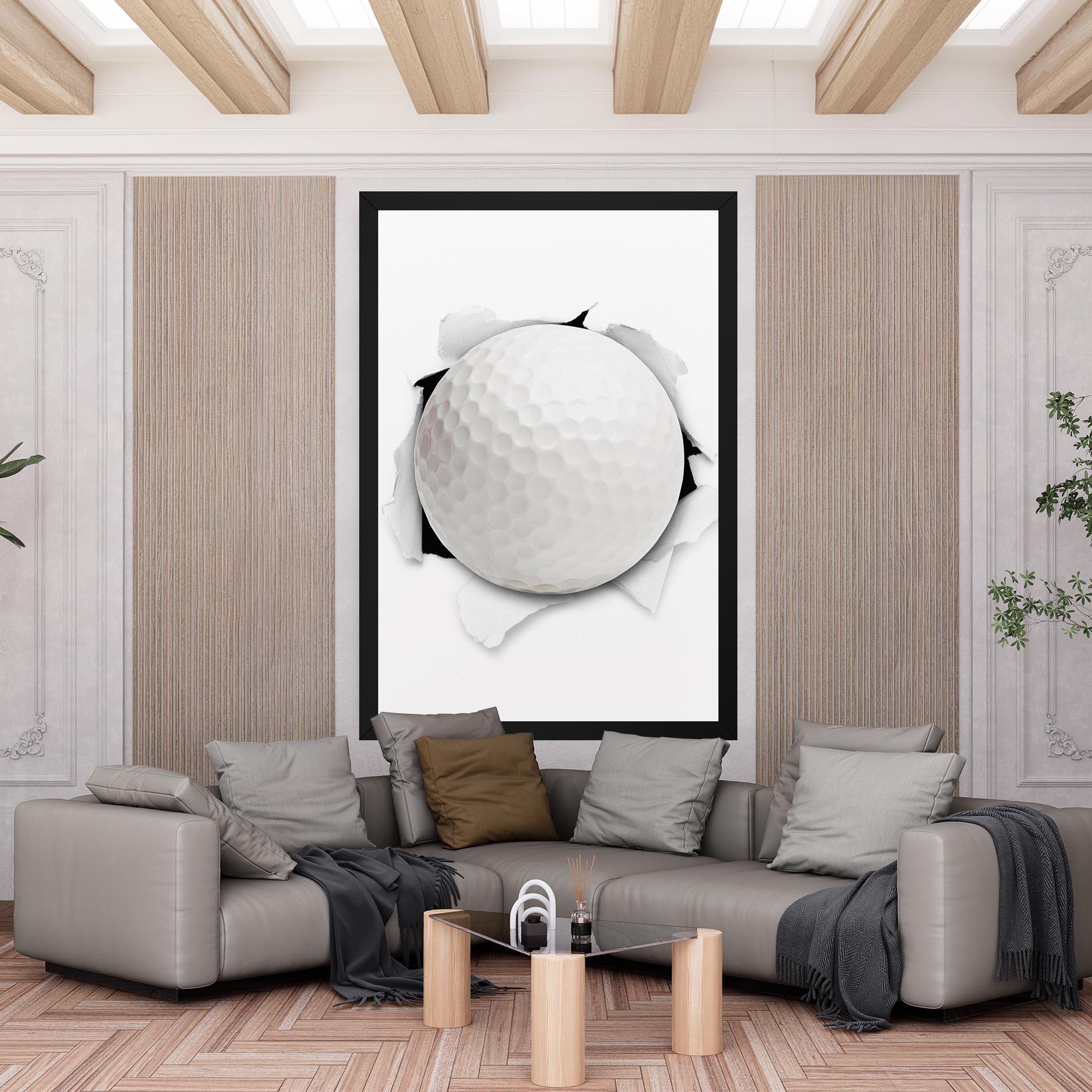 Leinwandbild Golf Ball Bursting Hole mockup 6