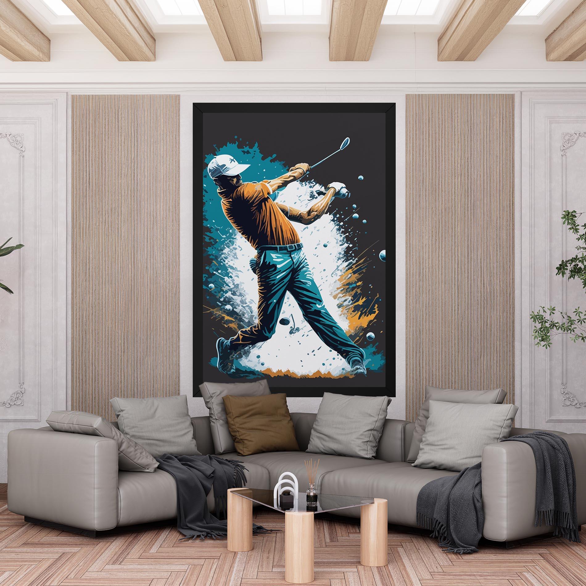 Leinwandbild Golf On Grey mockup 6