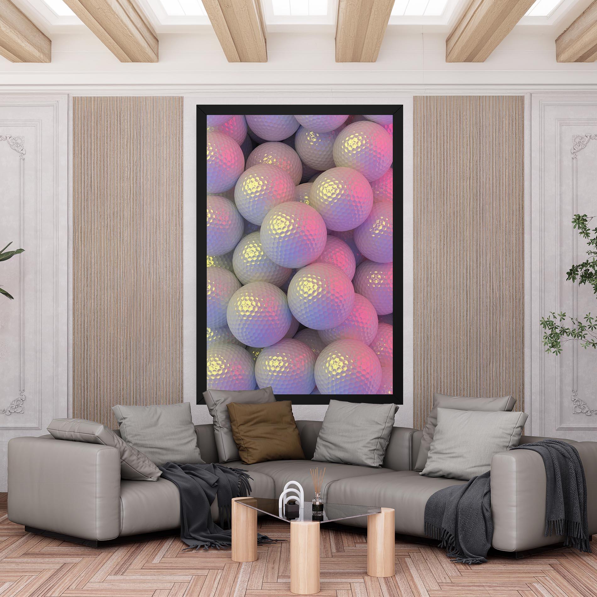 Leinwandbild Purple Light Golf Ball mockup 6