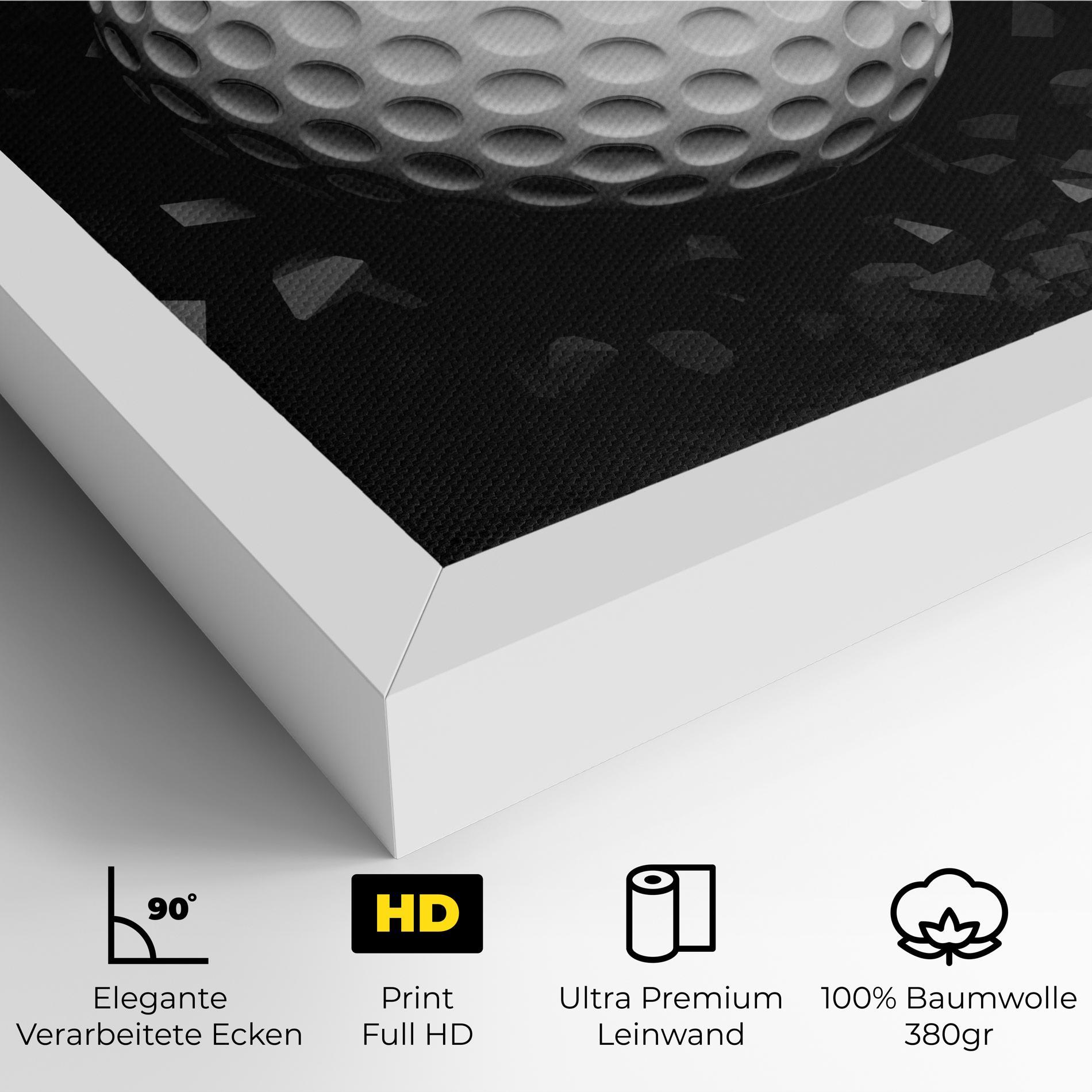 Leinwandbild Black Wall Golf Ball mockup 4