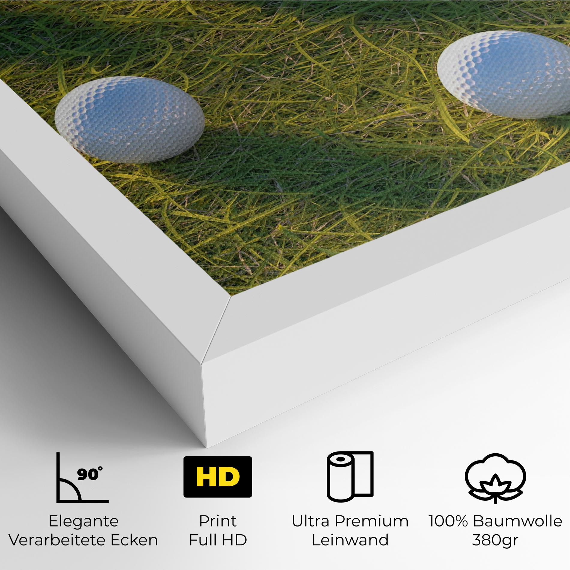 Leinwandbild Golf Ball On Grass mockup 4