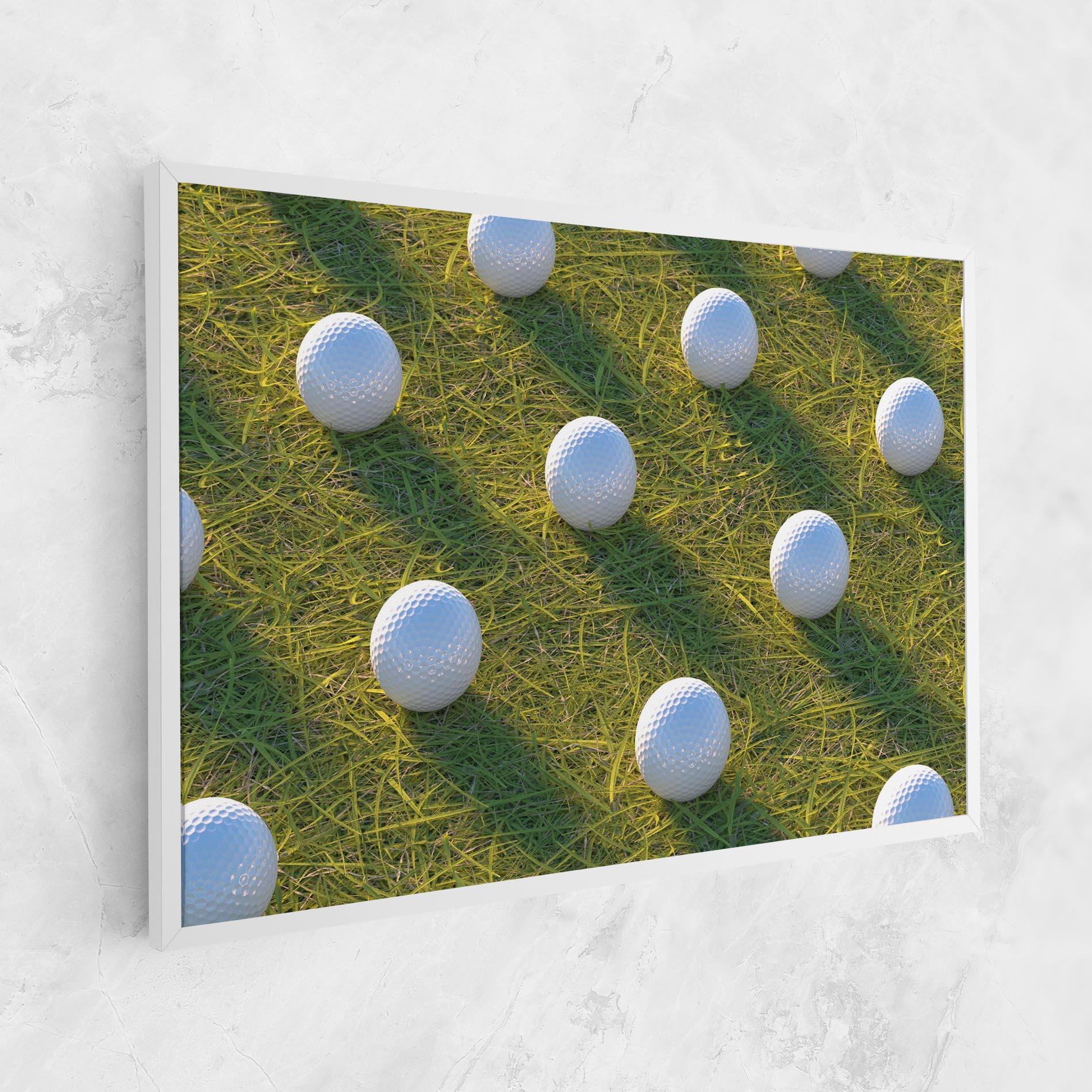 Leinwandbild Golf Ball On Grass mockup 1