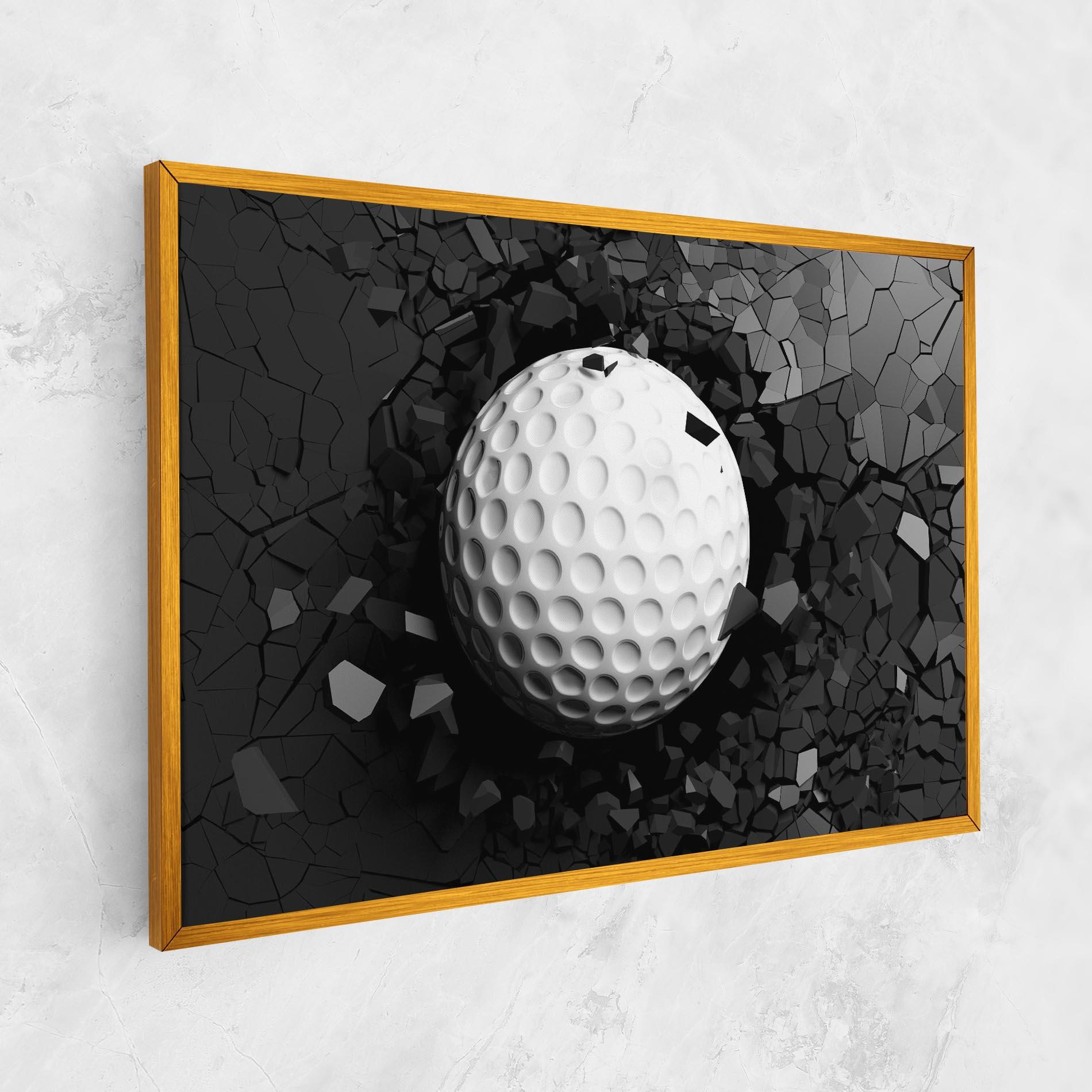 Leinwandbild Black Wall Golf Ball mockup 1