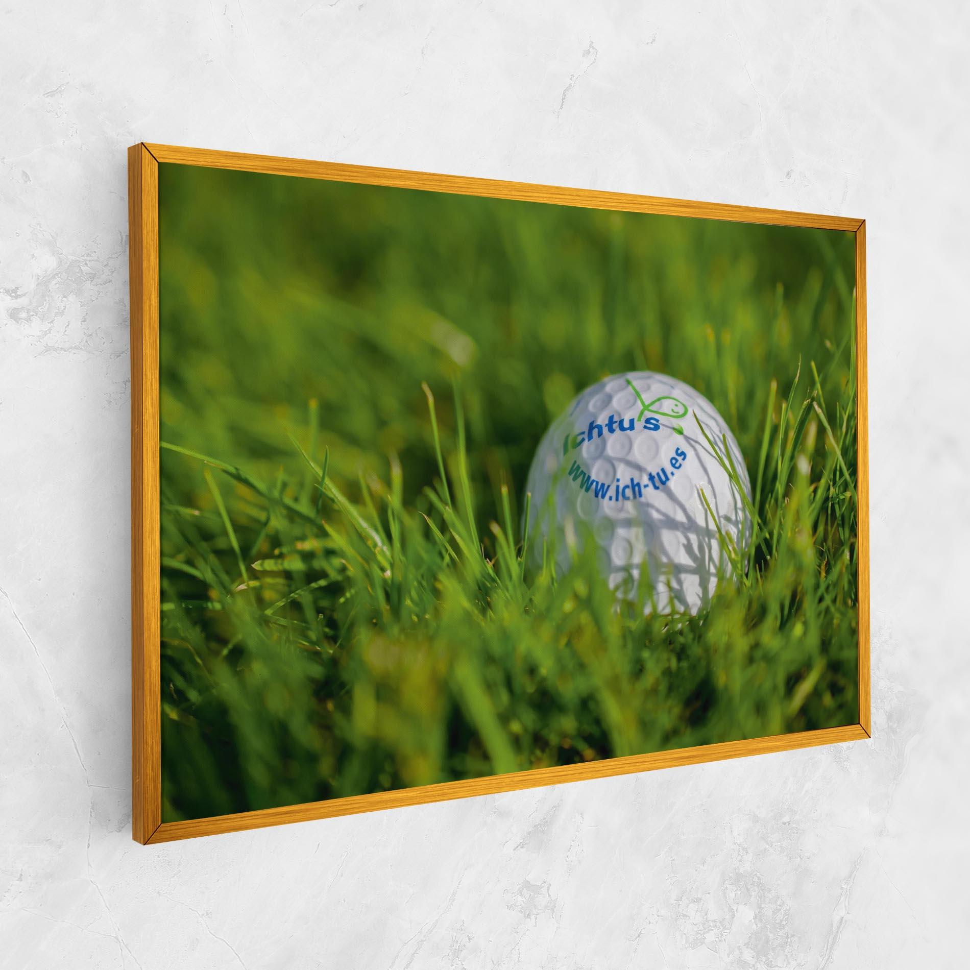 Leinwandbild Golf Ball In Grass mockup 1