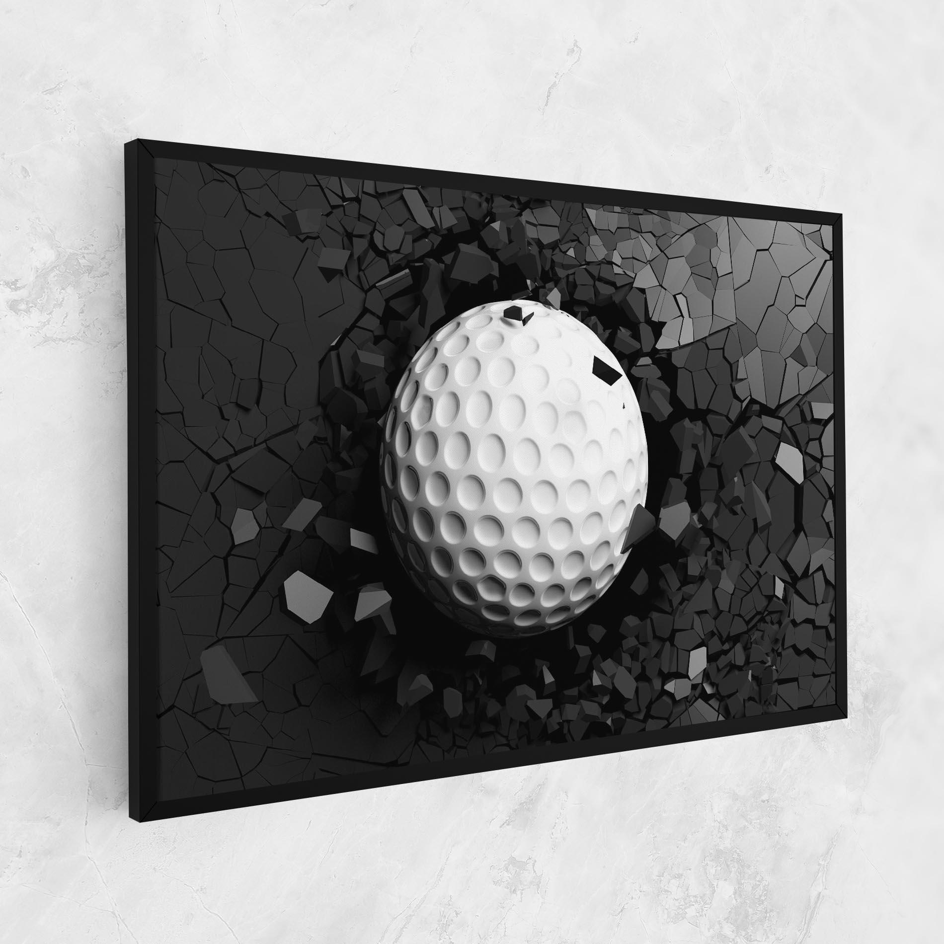 Leinwandbild Black Wall Golf Ball mockup 1