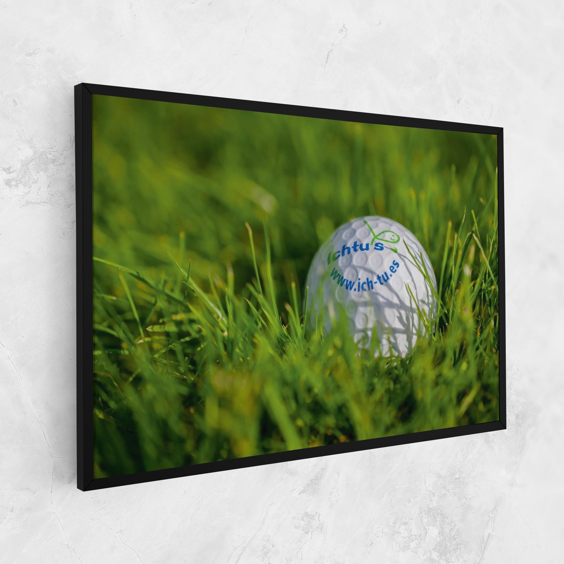 Leinwandbild Golf Ball In Grass mockup 1