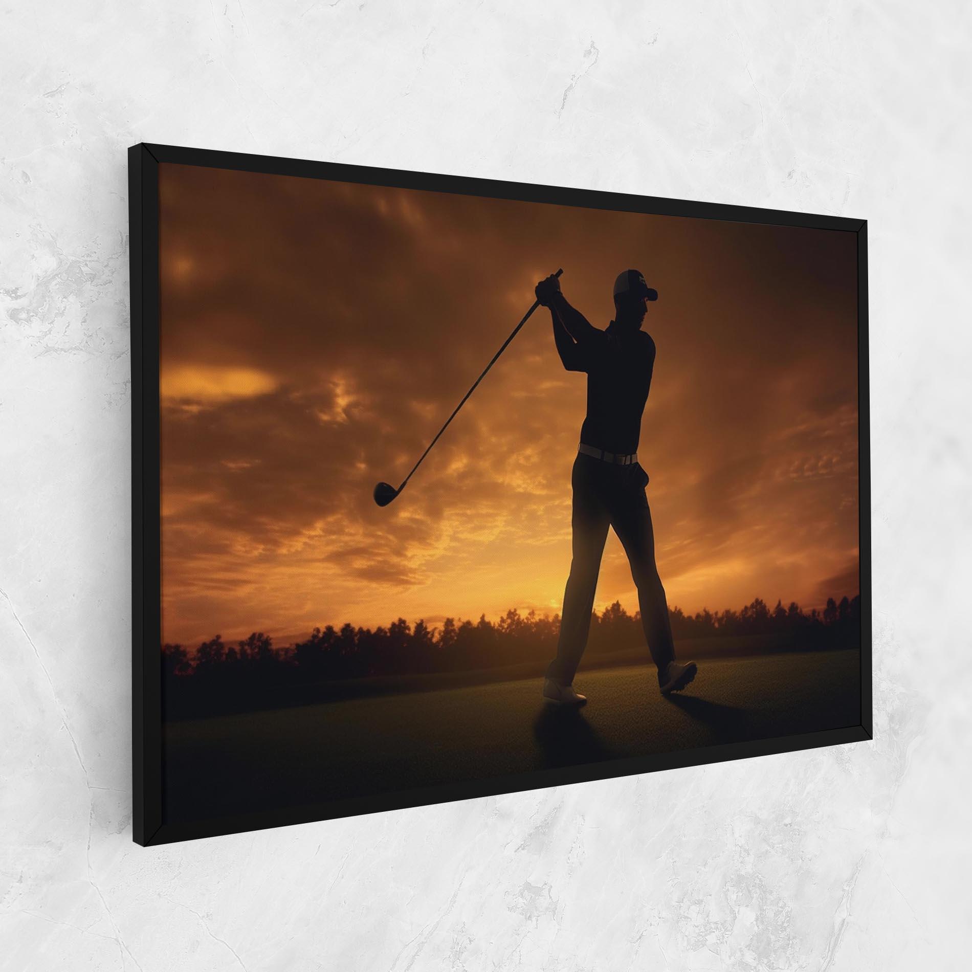 Leinwandbild Golf Course Sunset mockup 1