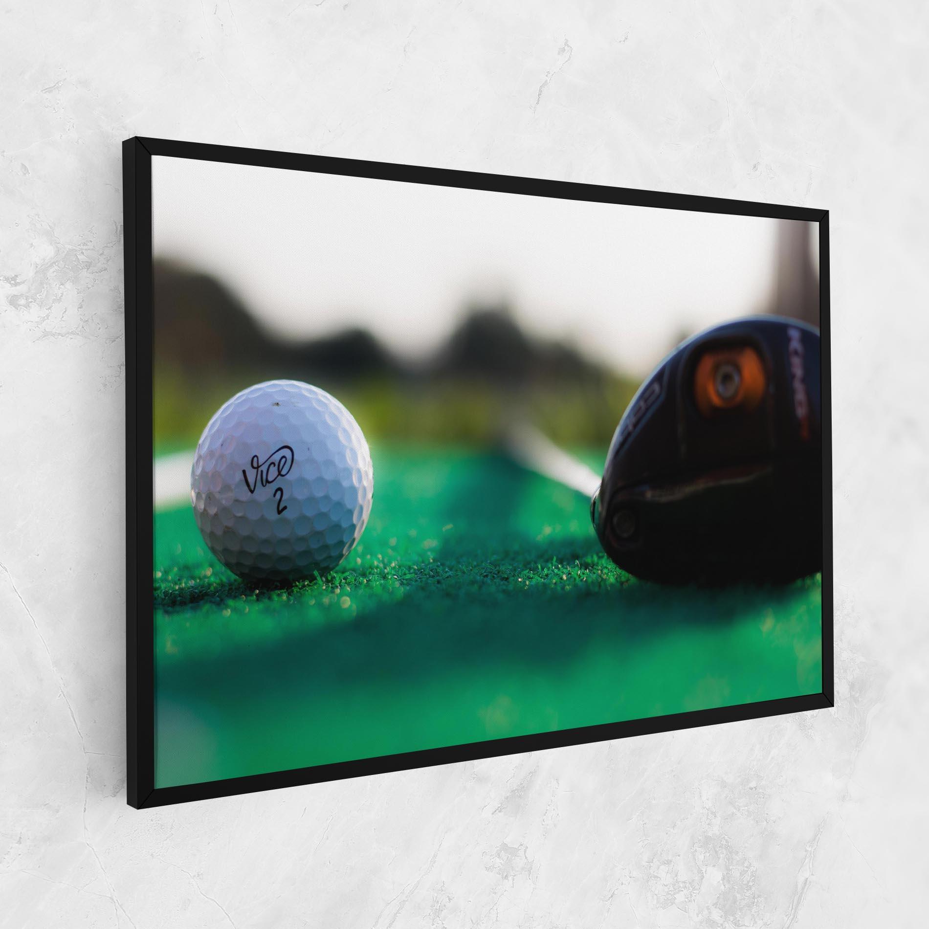 Leinwandbild Green Grass Golf Ball mockup 1