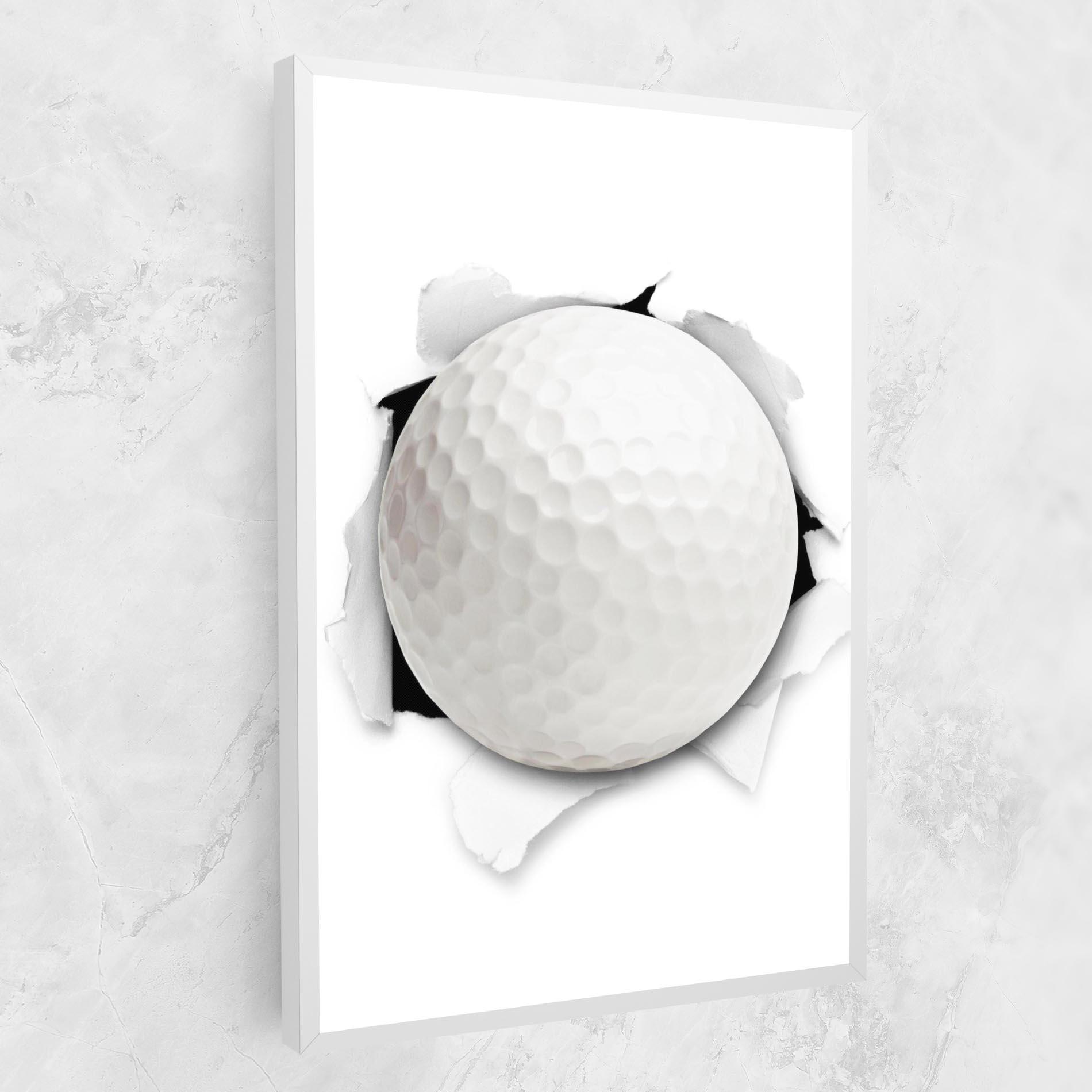 Leinwandbild Golf Ball Bursting Hole mockup 1