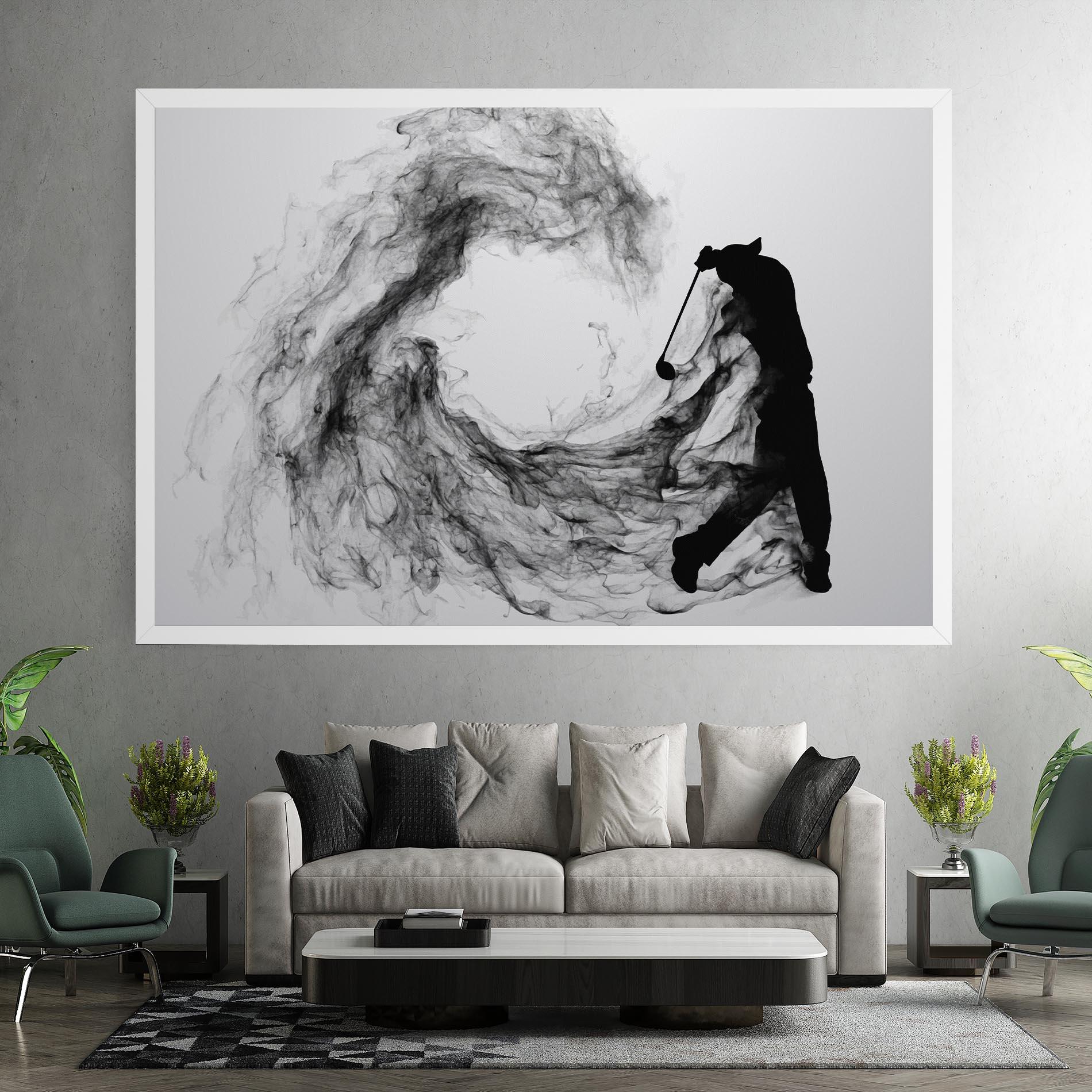 Leinwandbild Black Smoke Golf mockup 7