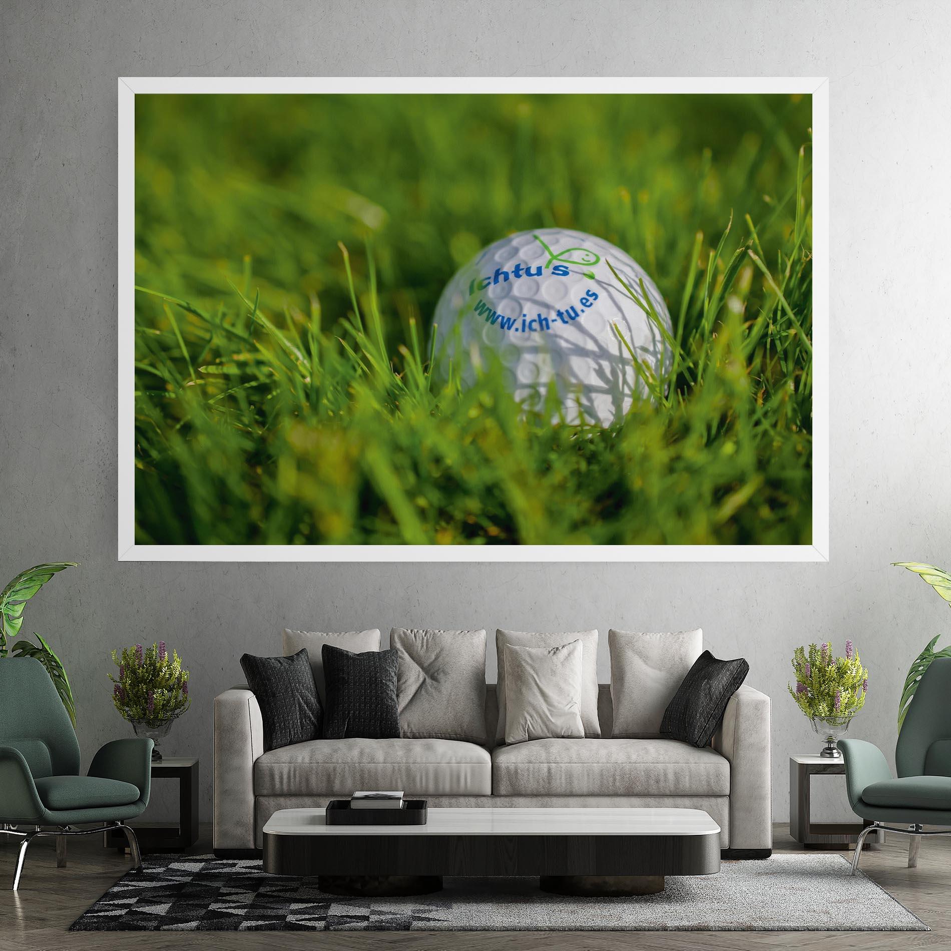 Leinwandbild Golf Ball In Grass mockup 7