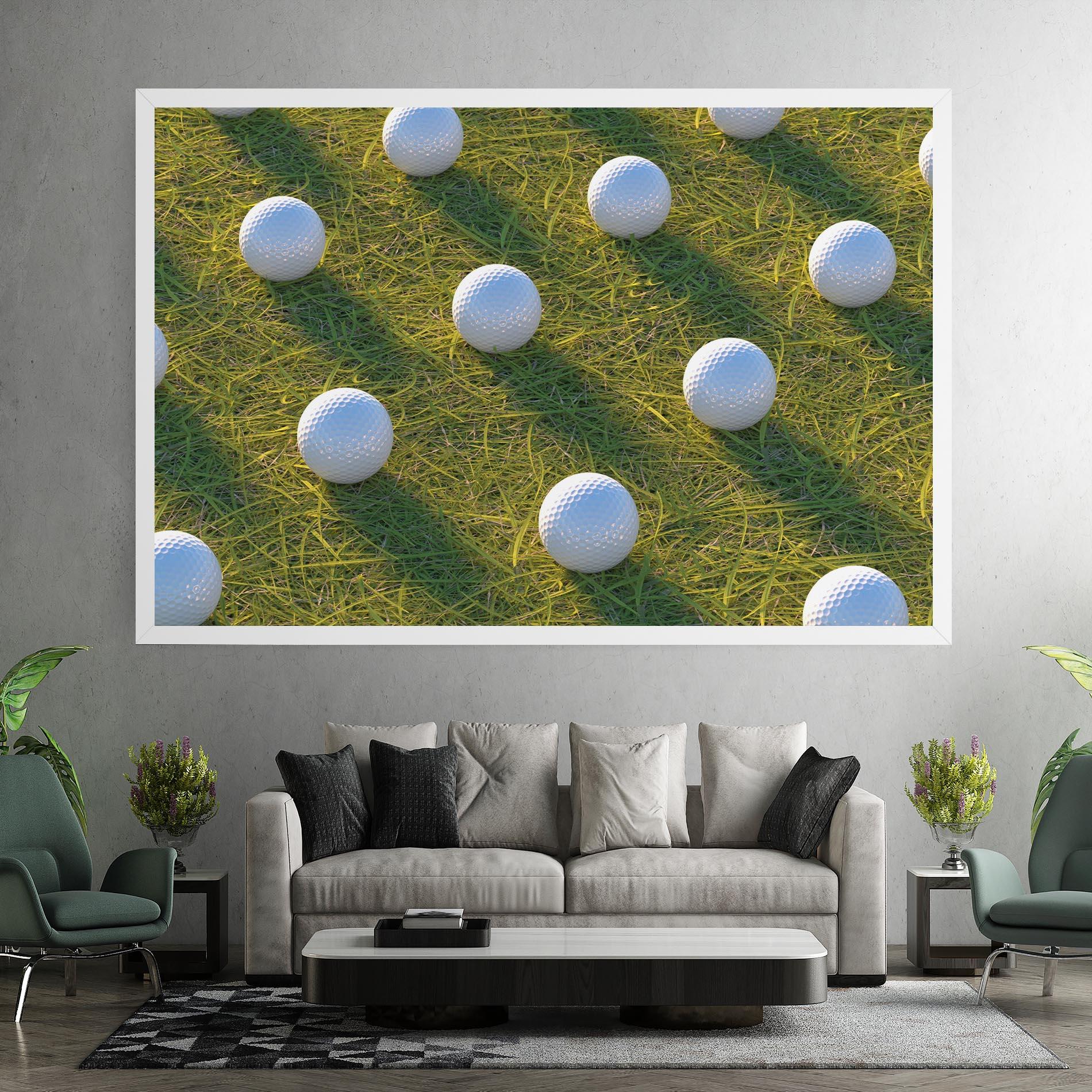 Leinwandbild Golf Ball On Grass mockup 7