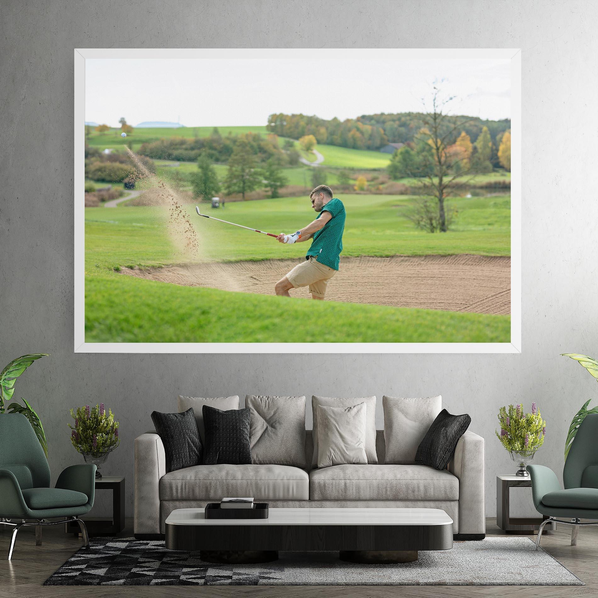 Leinwandbild Green Tshirt Golf Player mockup 7