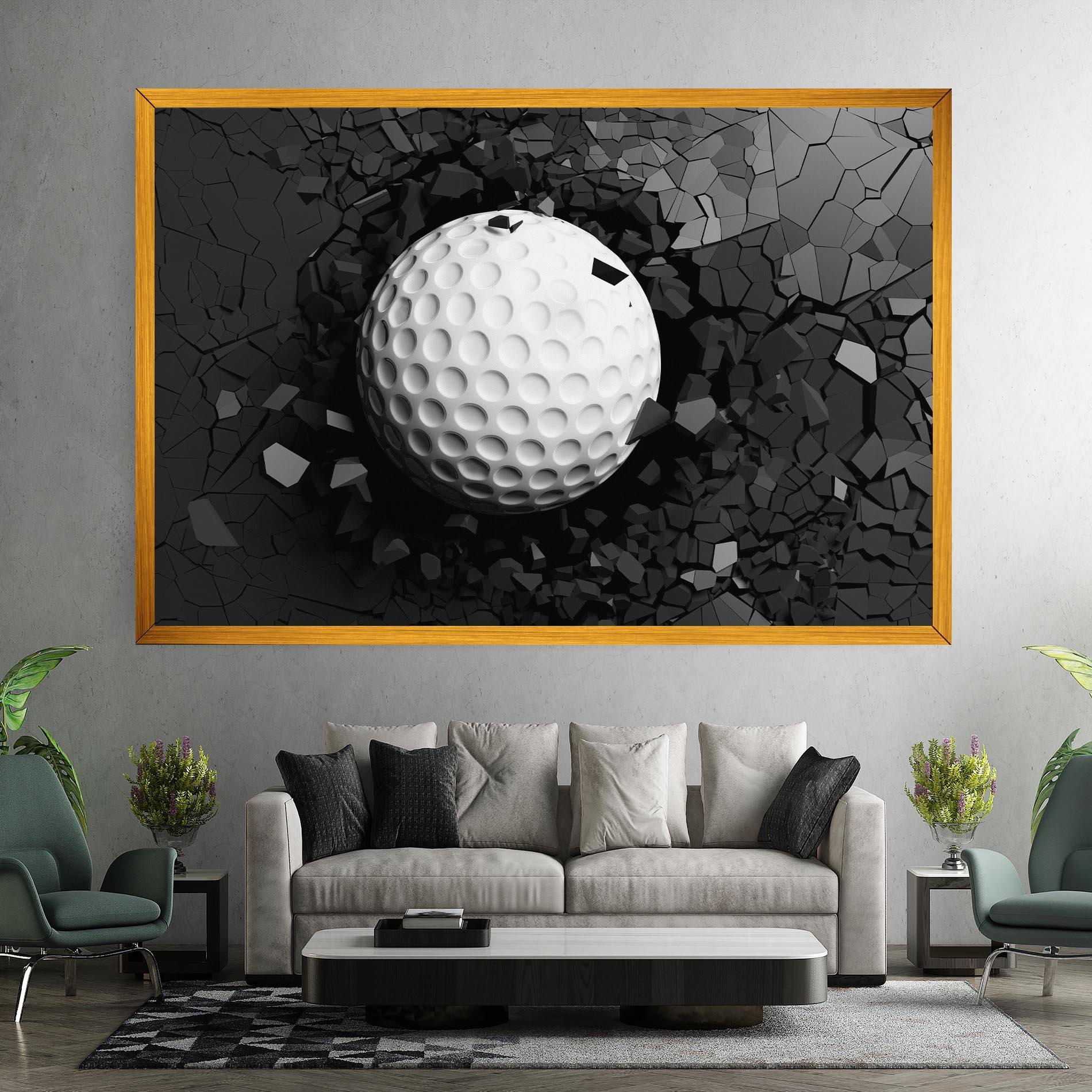 Leinwandbild Black Wall Golf Ball mockup 7