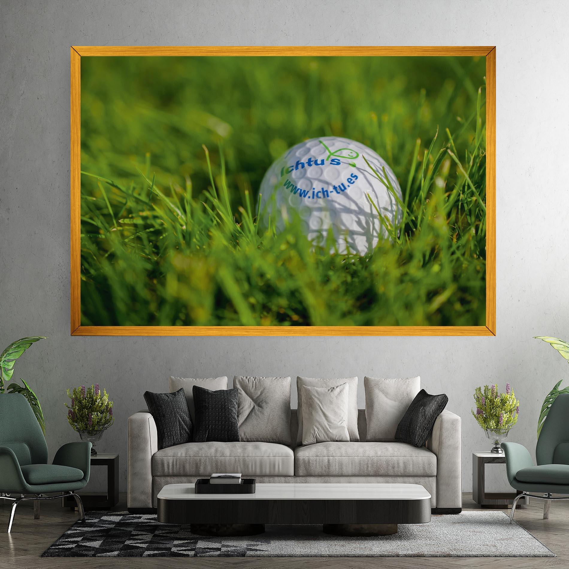 Leinwandbild Golf Ball In Grass mockup 7