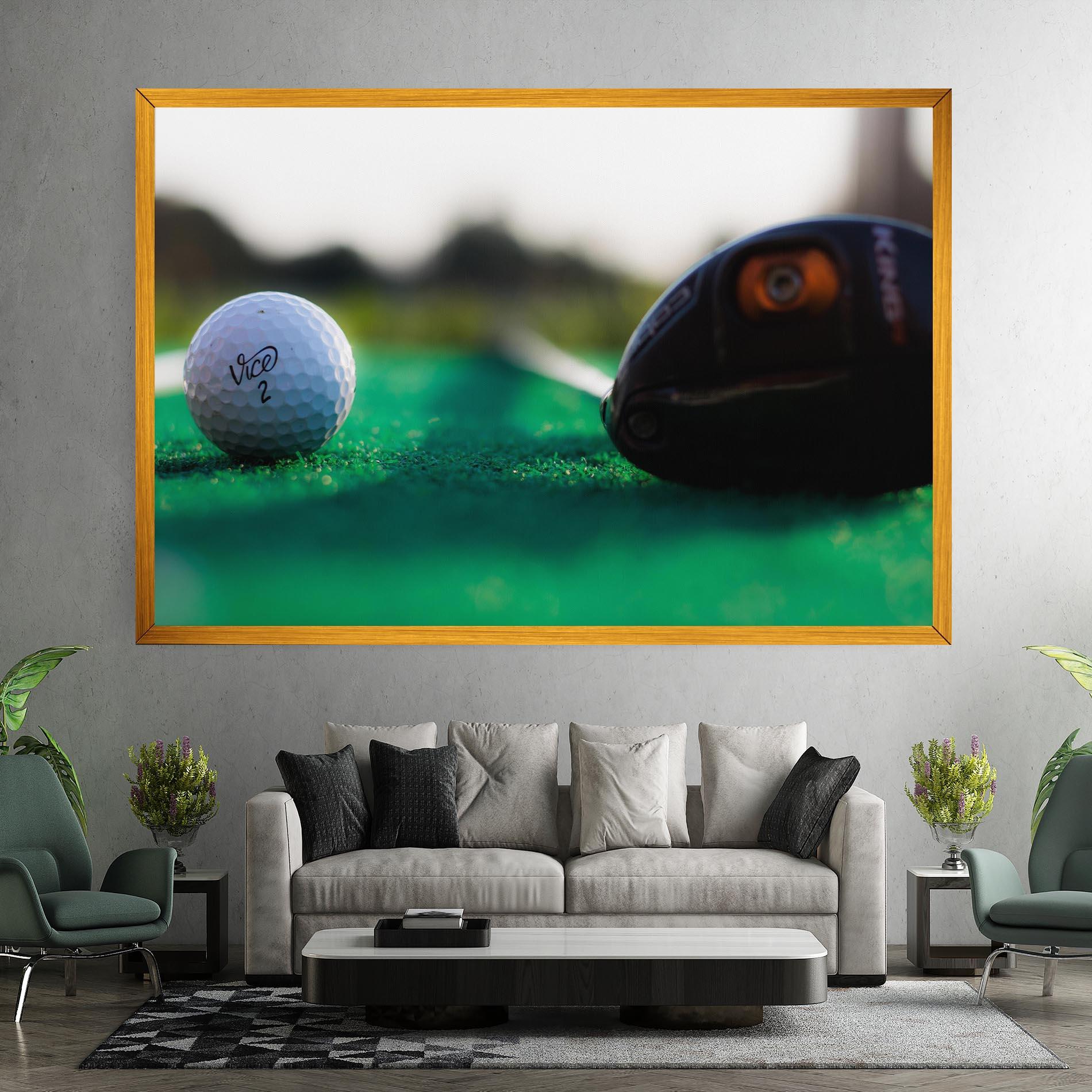 Leinwandbild Green Grass Golf Ball mockup 7