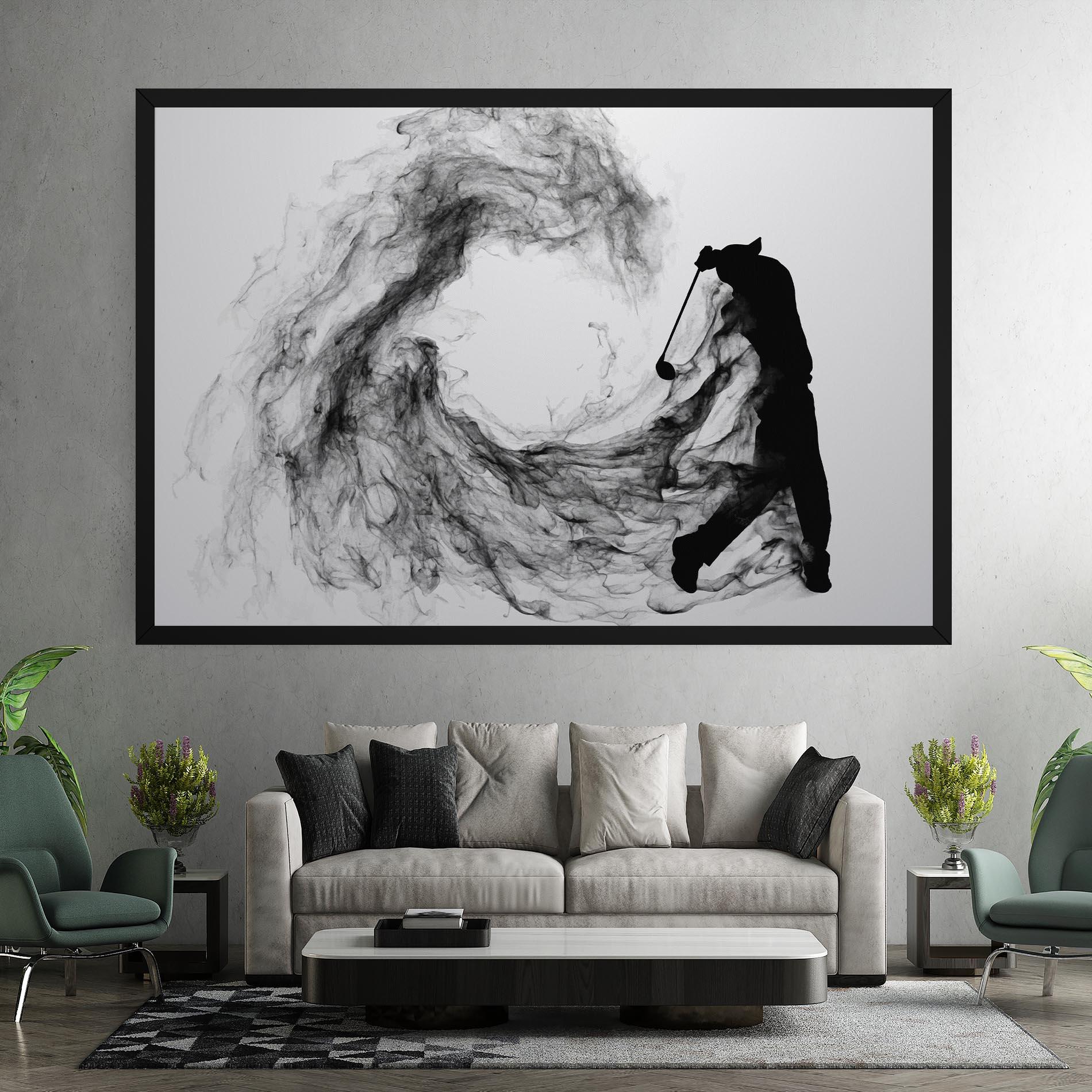 Leinwandbild Black Smoke Golf mockup 7