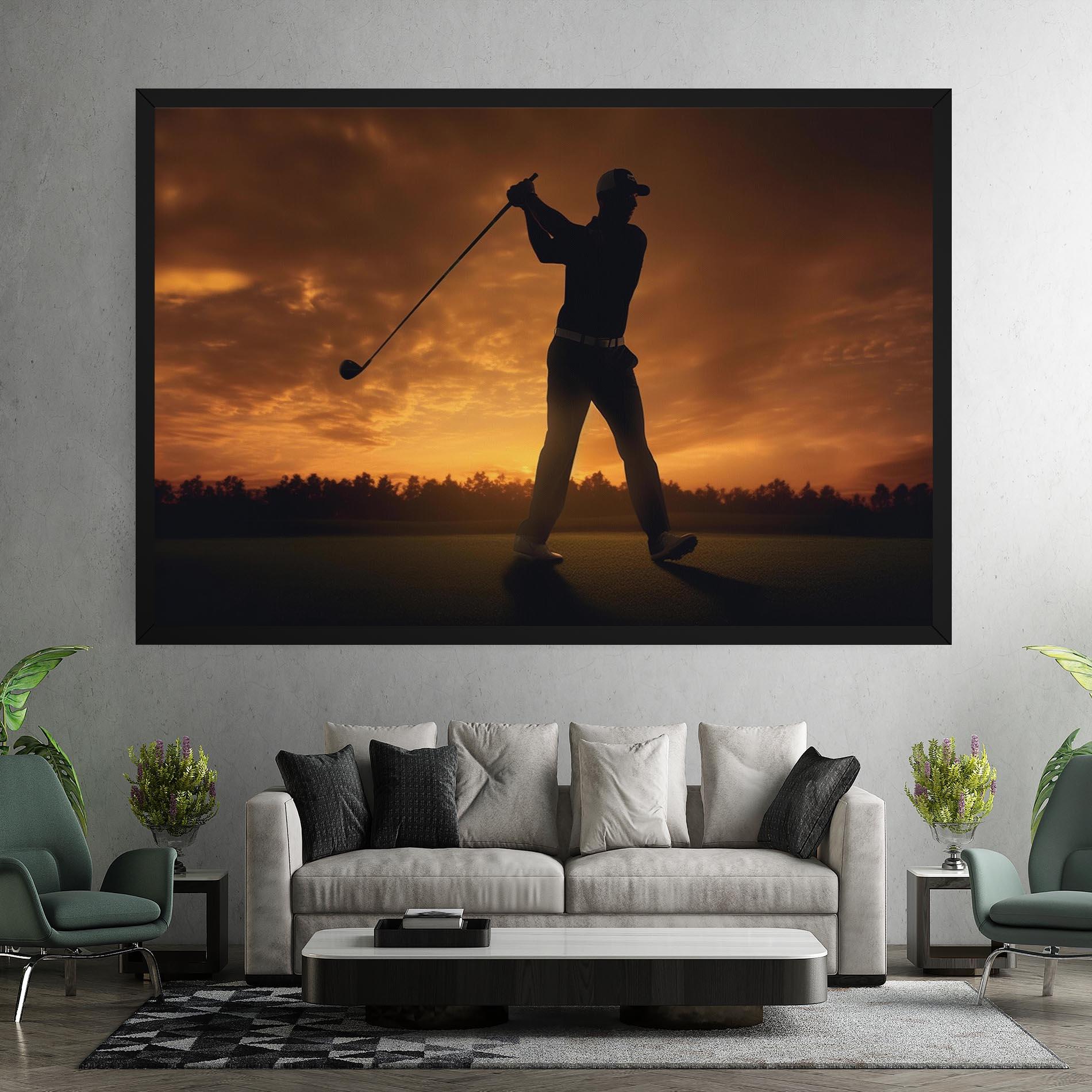 Leinwandbild Golf Course Sunset mockup 7