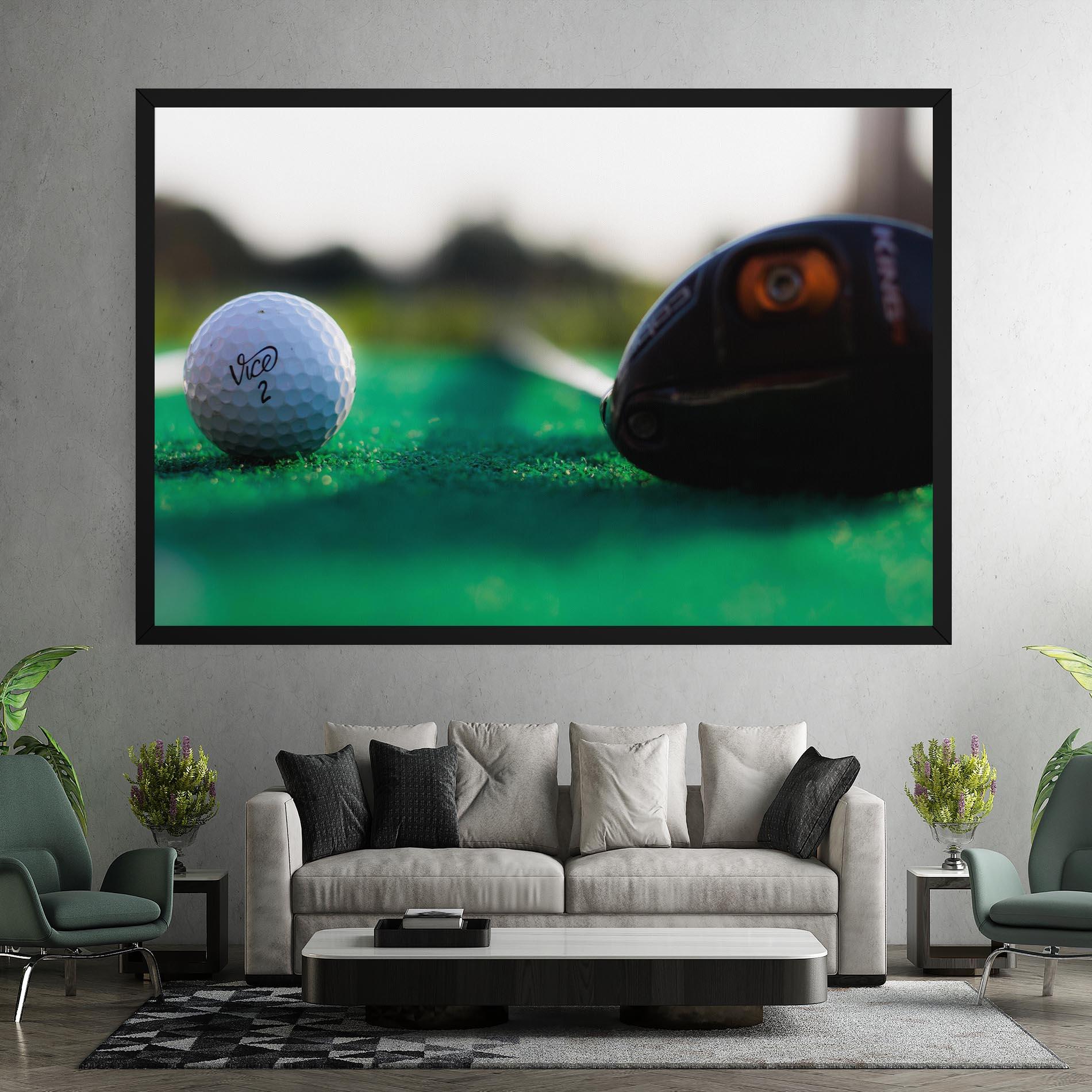 Leinwandbild Green Grass Golf Ball mockup 7