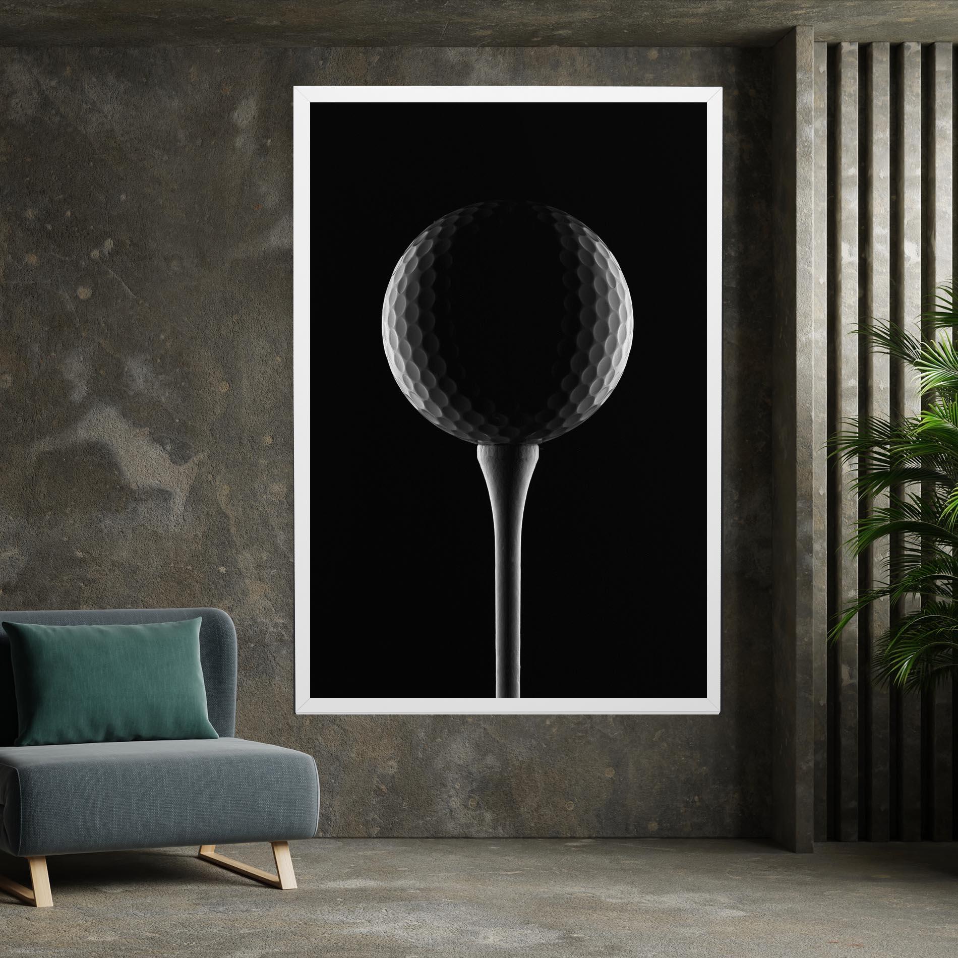 Leinwandbild Golf Ball Black mockup 7