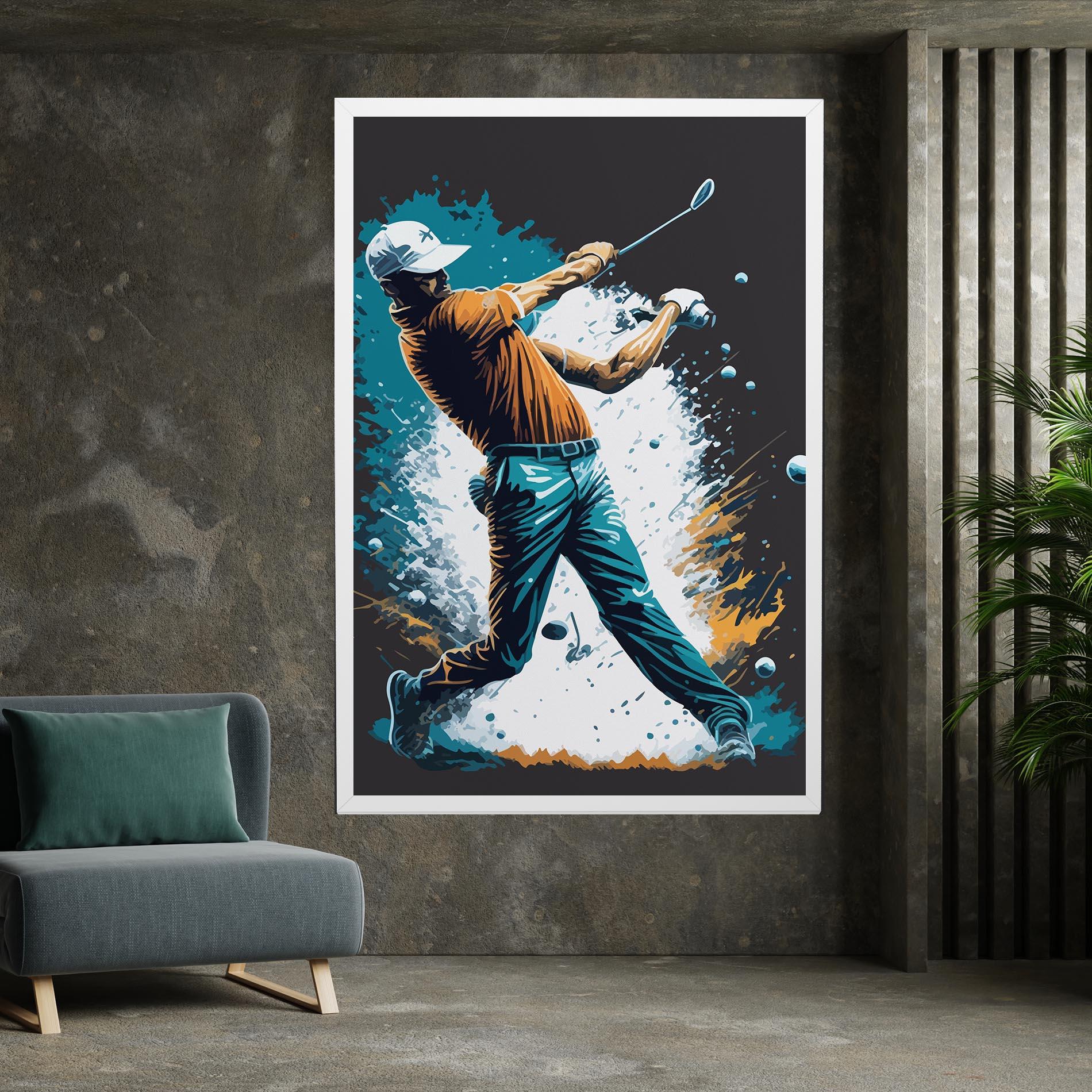 Leinwandbild Golf On Grey mockup 7
