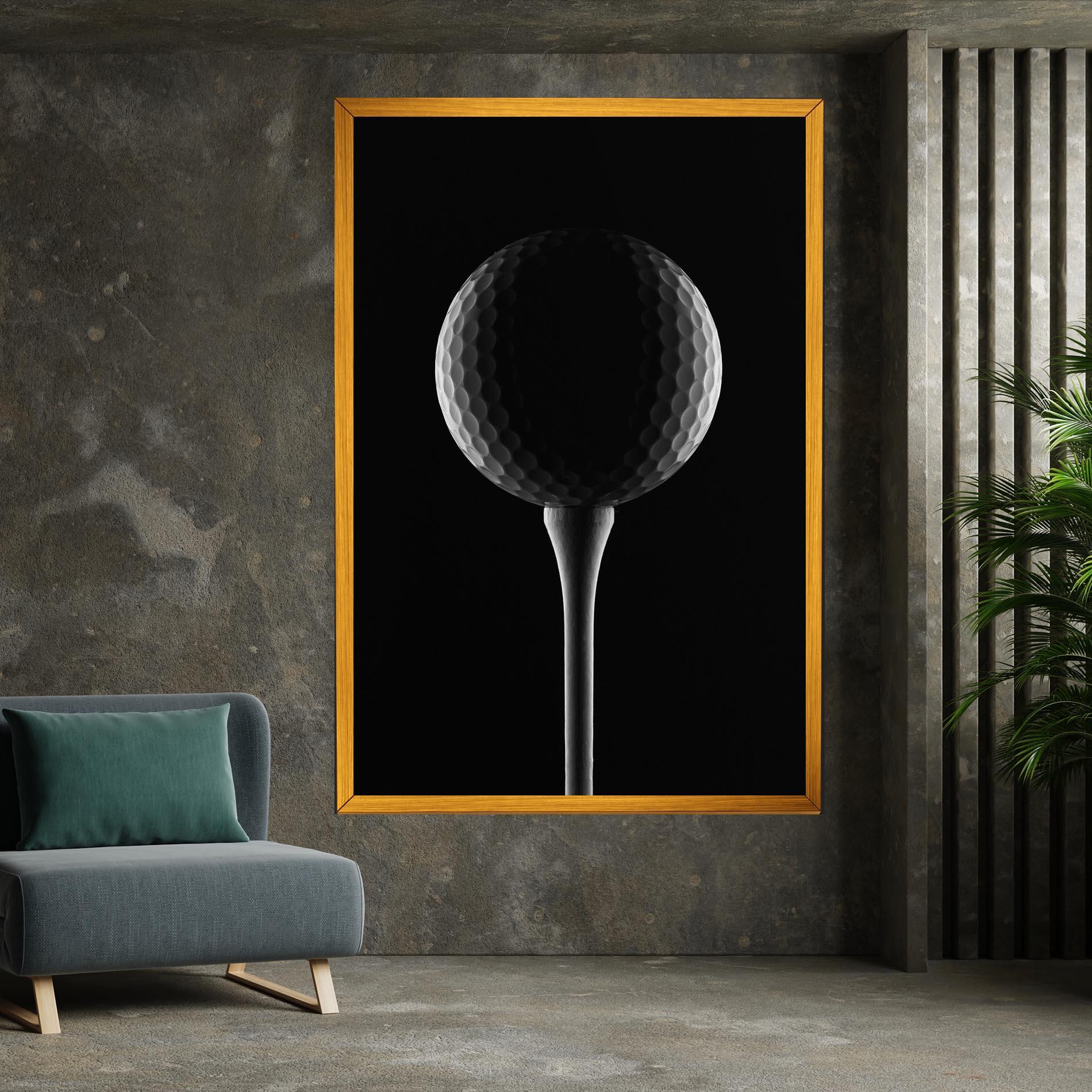 Leinwandbild Golf Ball Black mockup 7