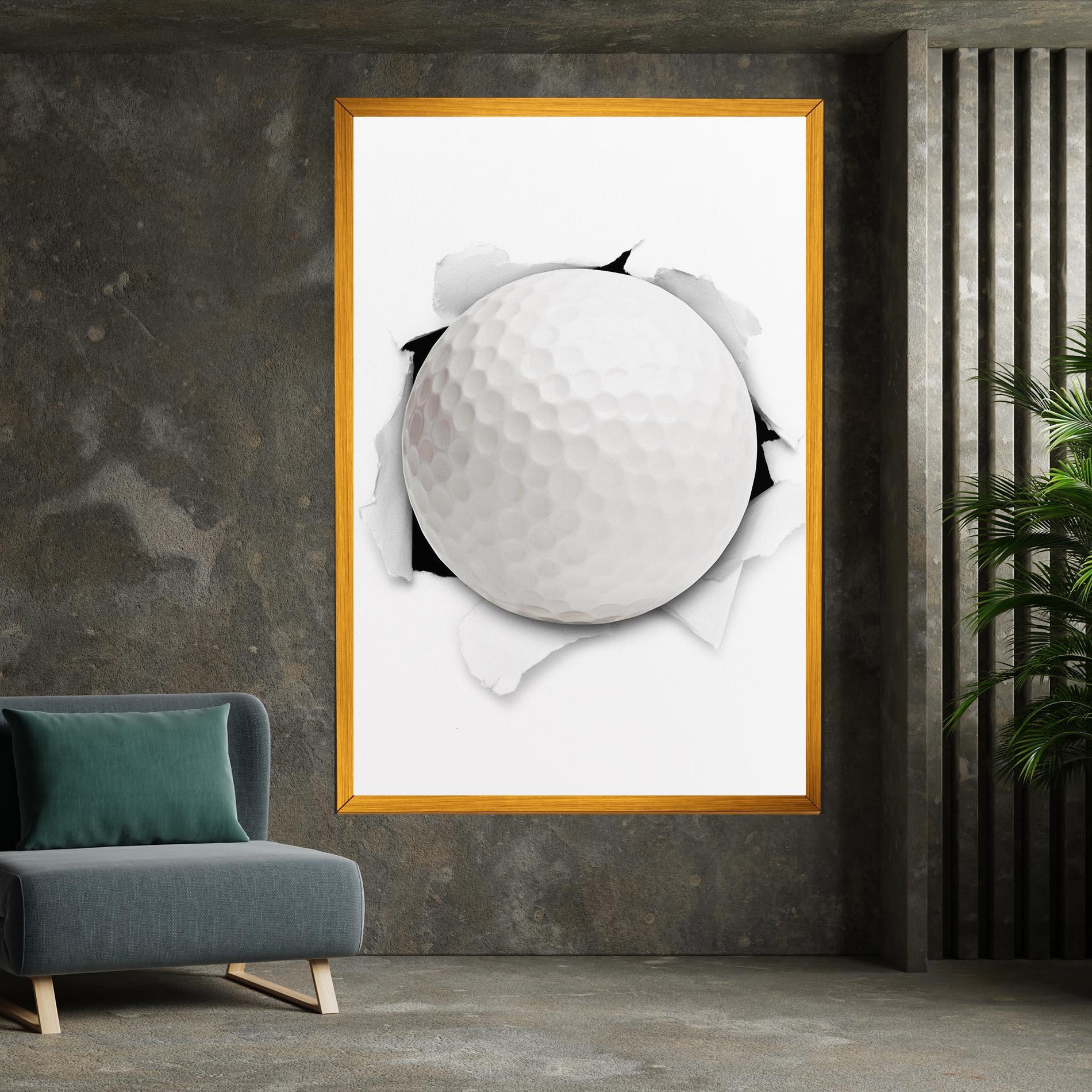Leinwandbild Golf Ball Bursting Hole mockup 7