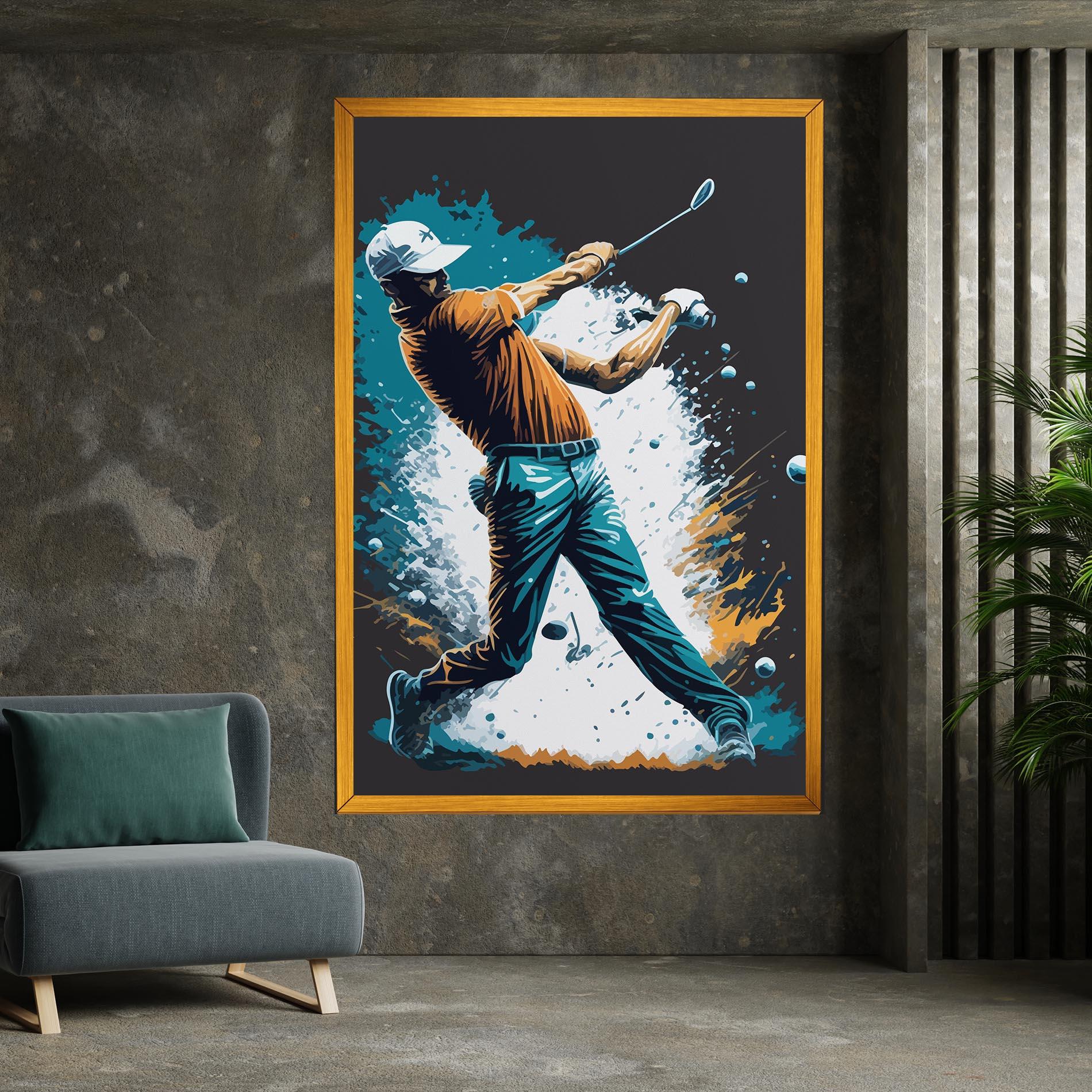 Leinwandbild Golf On Grey mockup 7