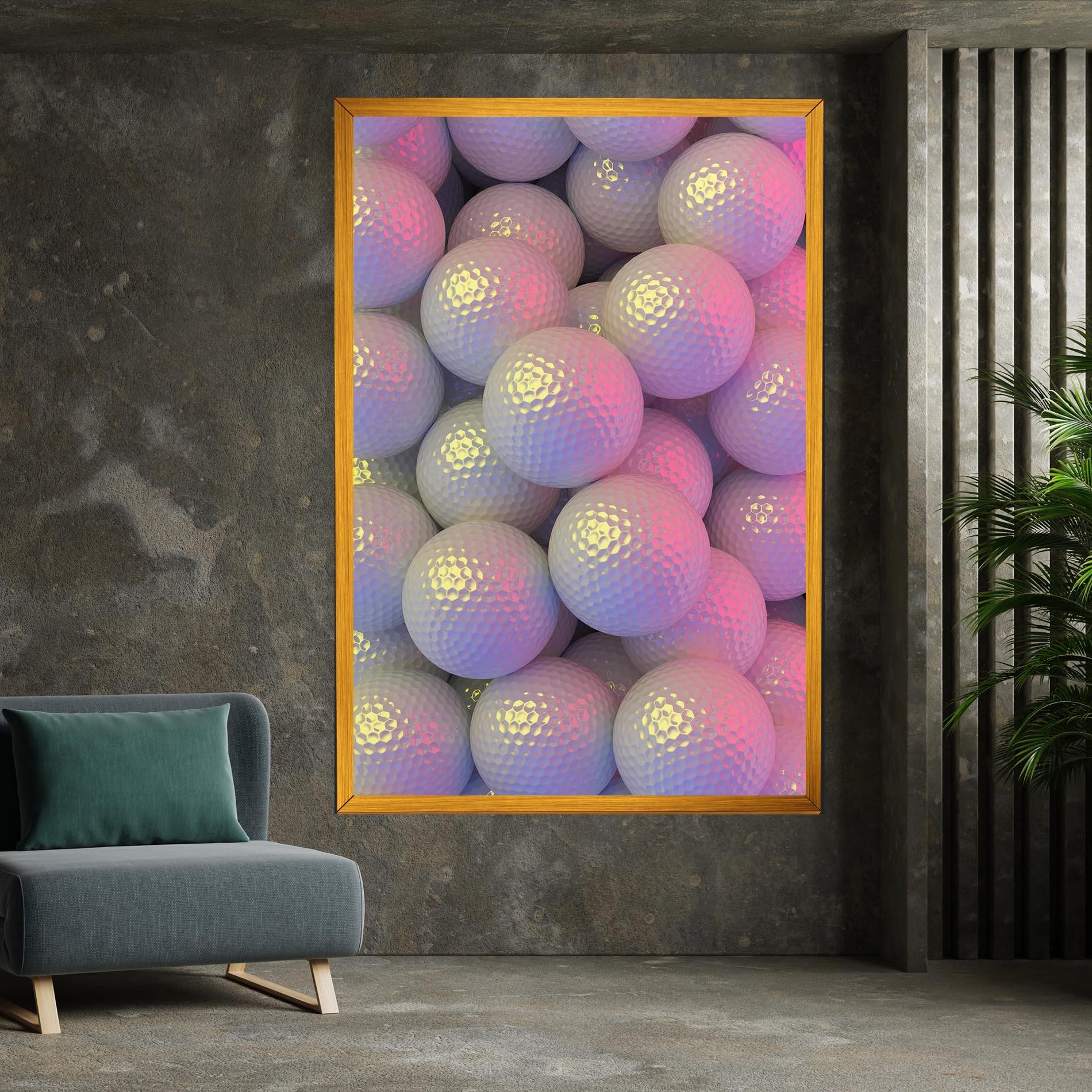 Leinwandbild Purple Light Golf Ball mockup 7