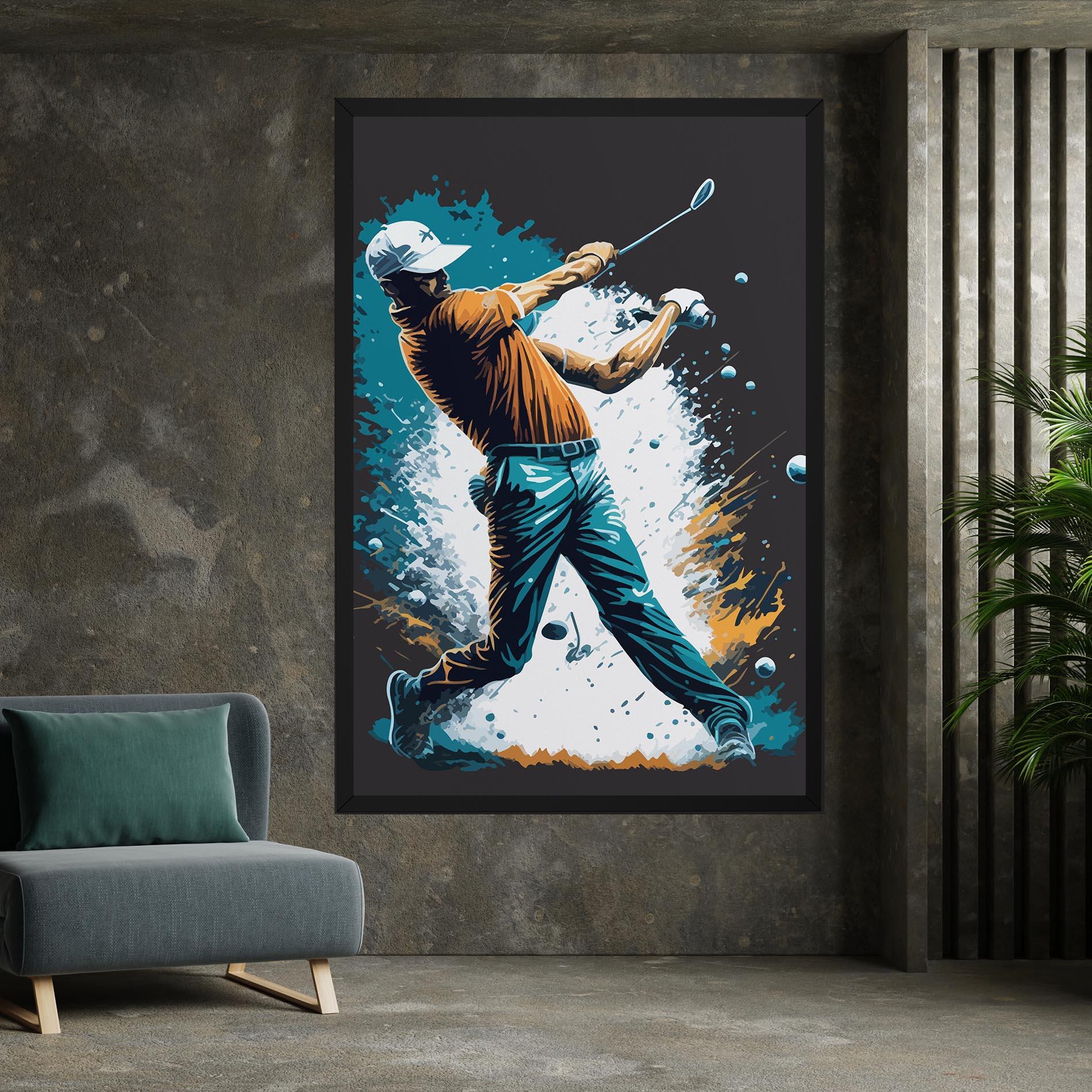 Leinwandbild Golf On Grey mockup 7
