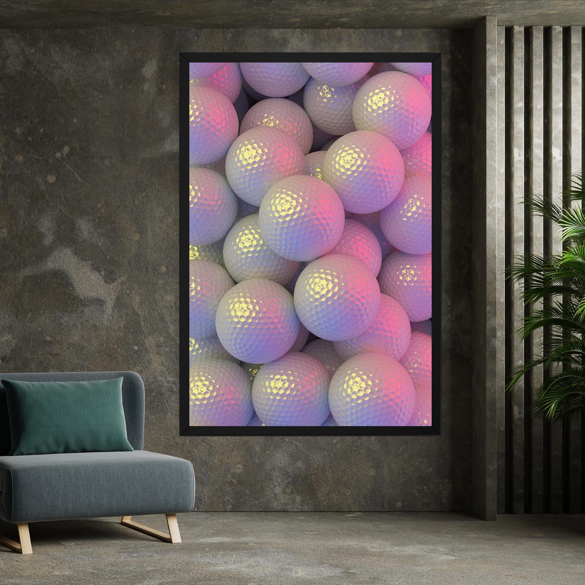 Leinwandbild Purple Light Golf Ball mockup 7